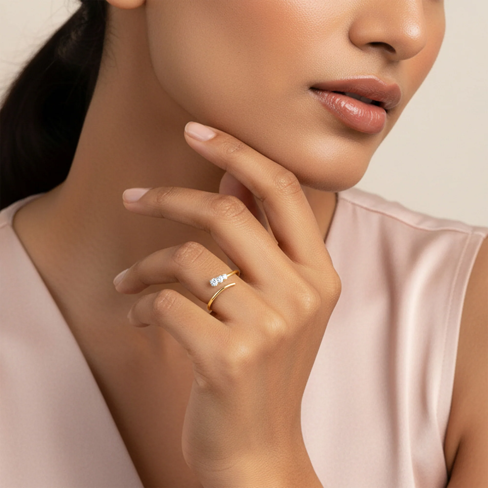 Gold Classic Line Lab Grown Diamond Ring - Image 3