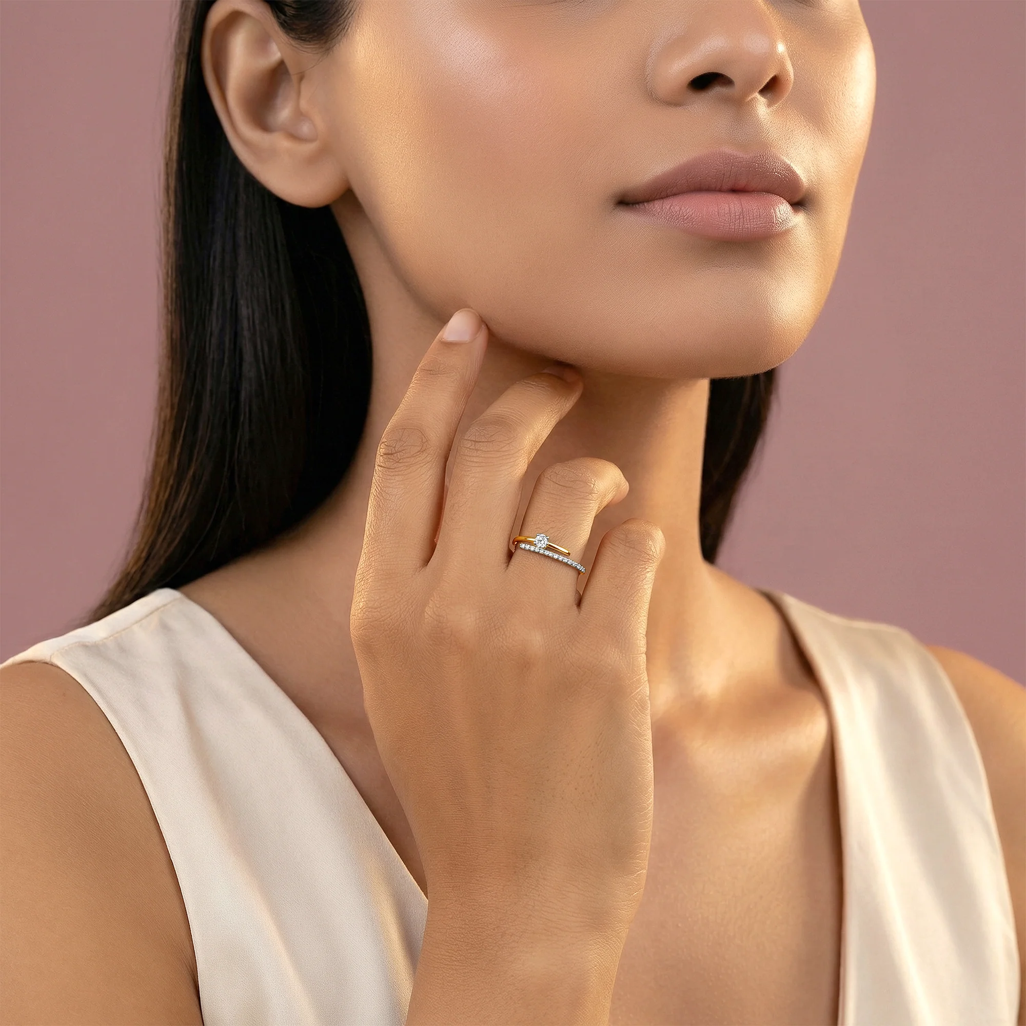 Gold Classic Path Lab Grown Diamond Ring (Size 12) - Image 3