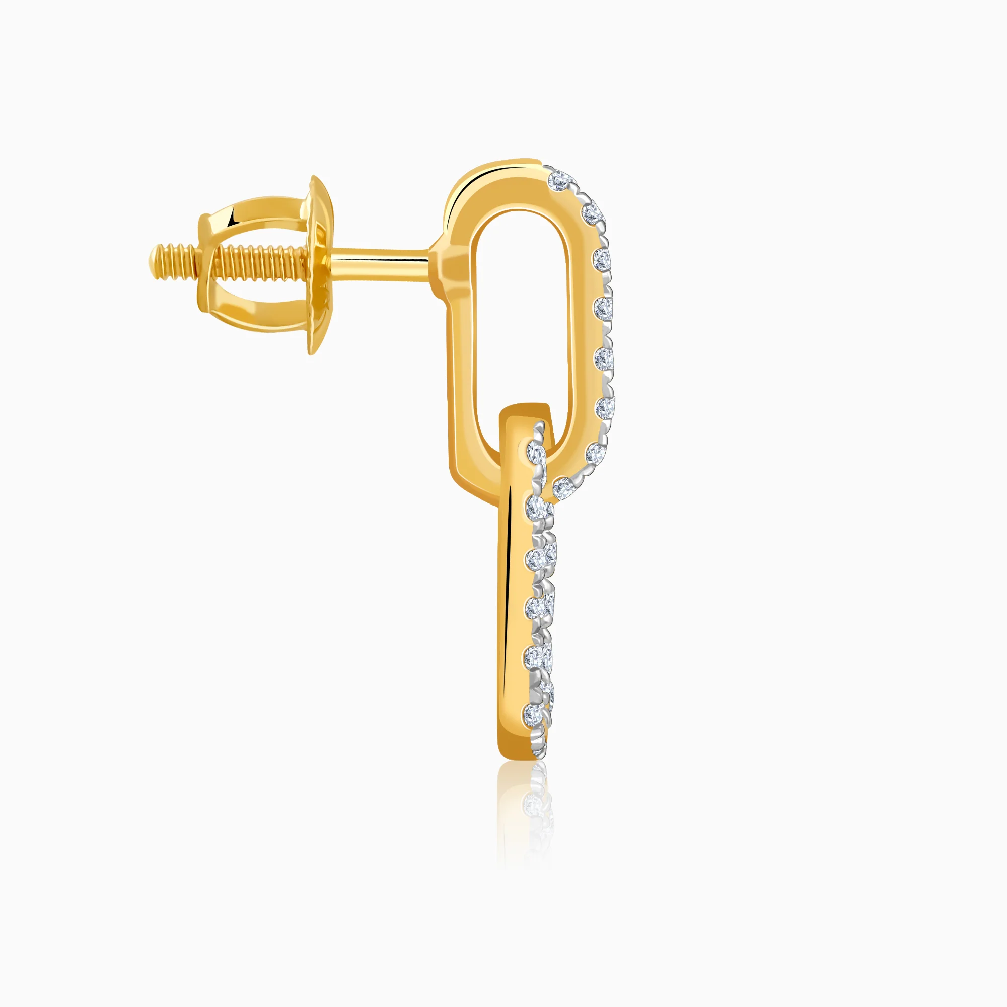 Gold Classic Shine Lab Grown Diamond Earrings - Image 5