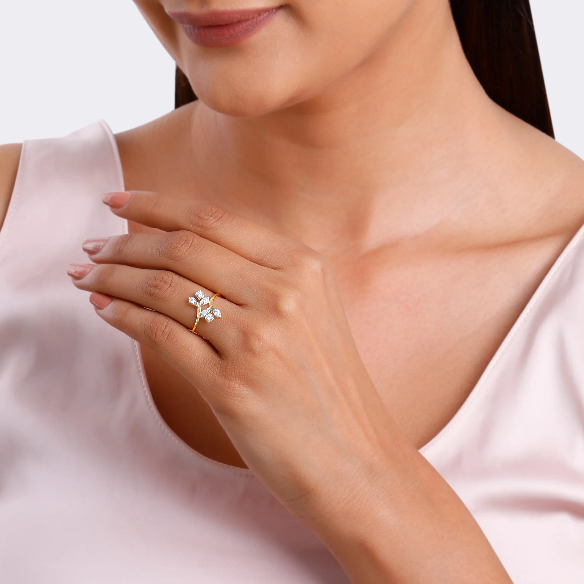 Gold Corolla Lab Grown Diamond Ring - Image 3
