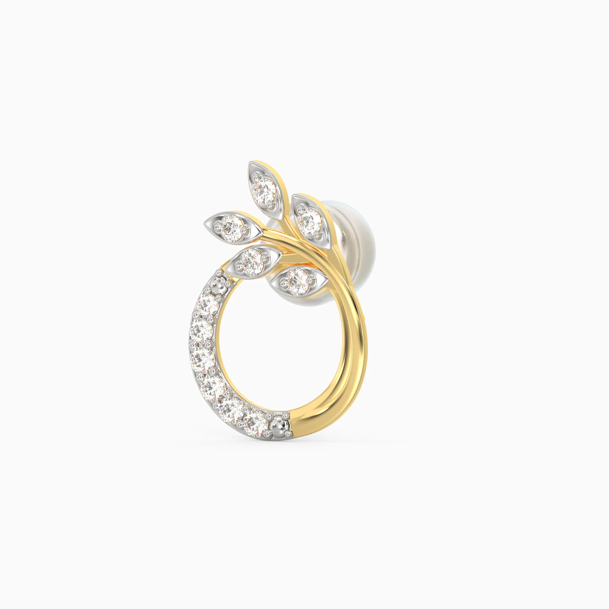 Gold Corsage Diamond Earrings - Image 4