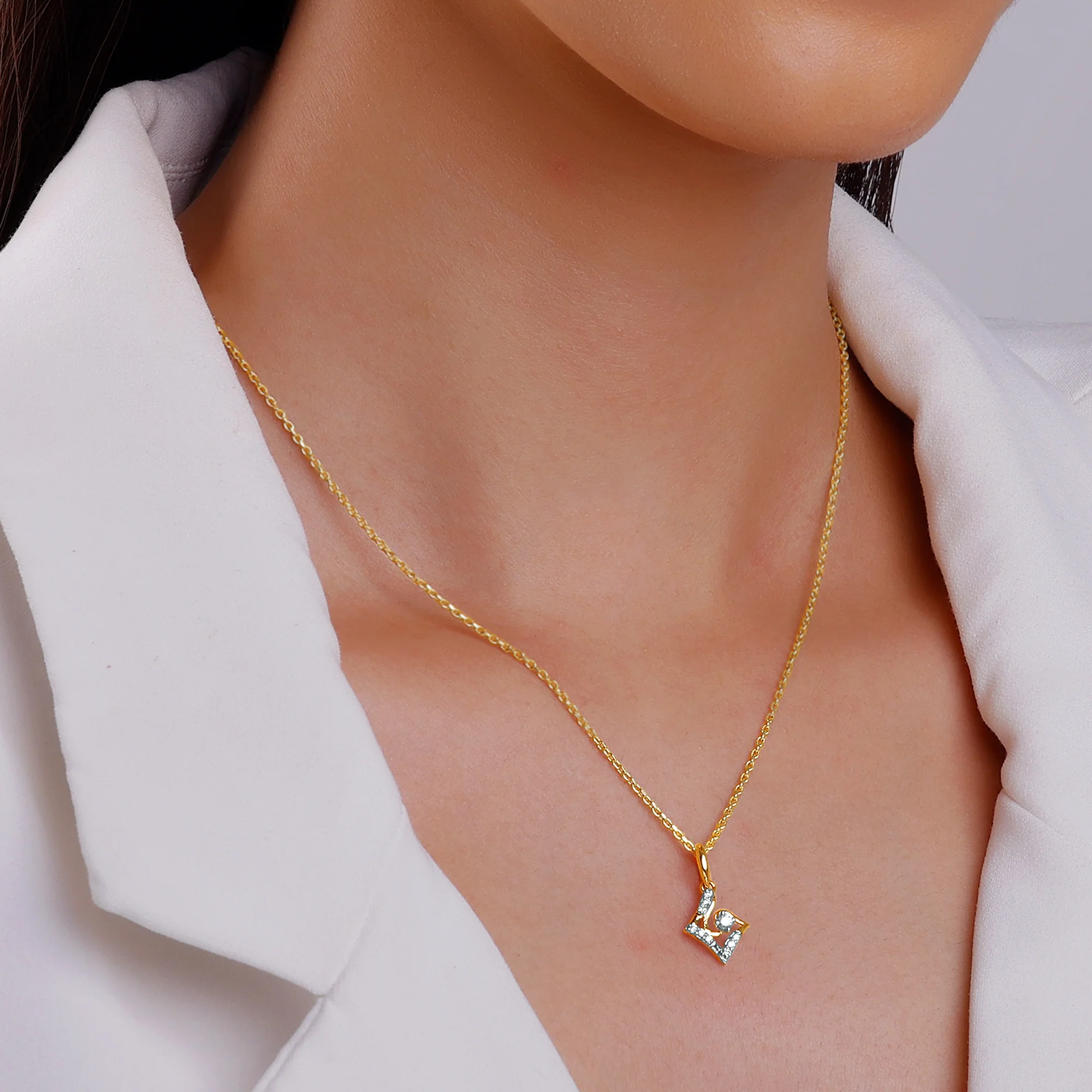 Gold Cradle Diamond Pendant - Image 3