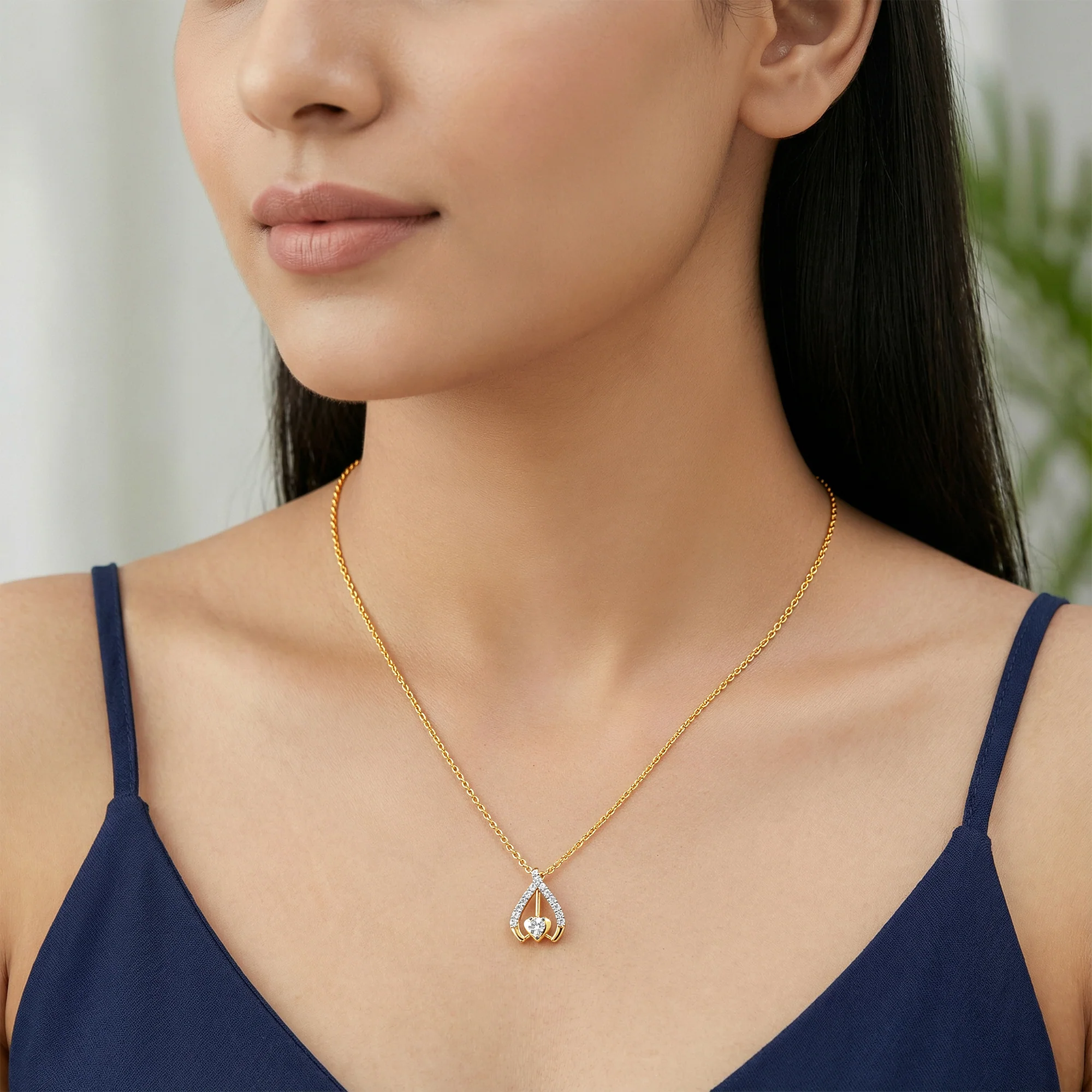 Gold Crocus Love Lab Grown Diamond Pendant - Image 3