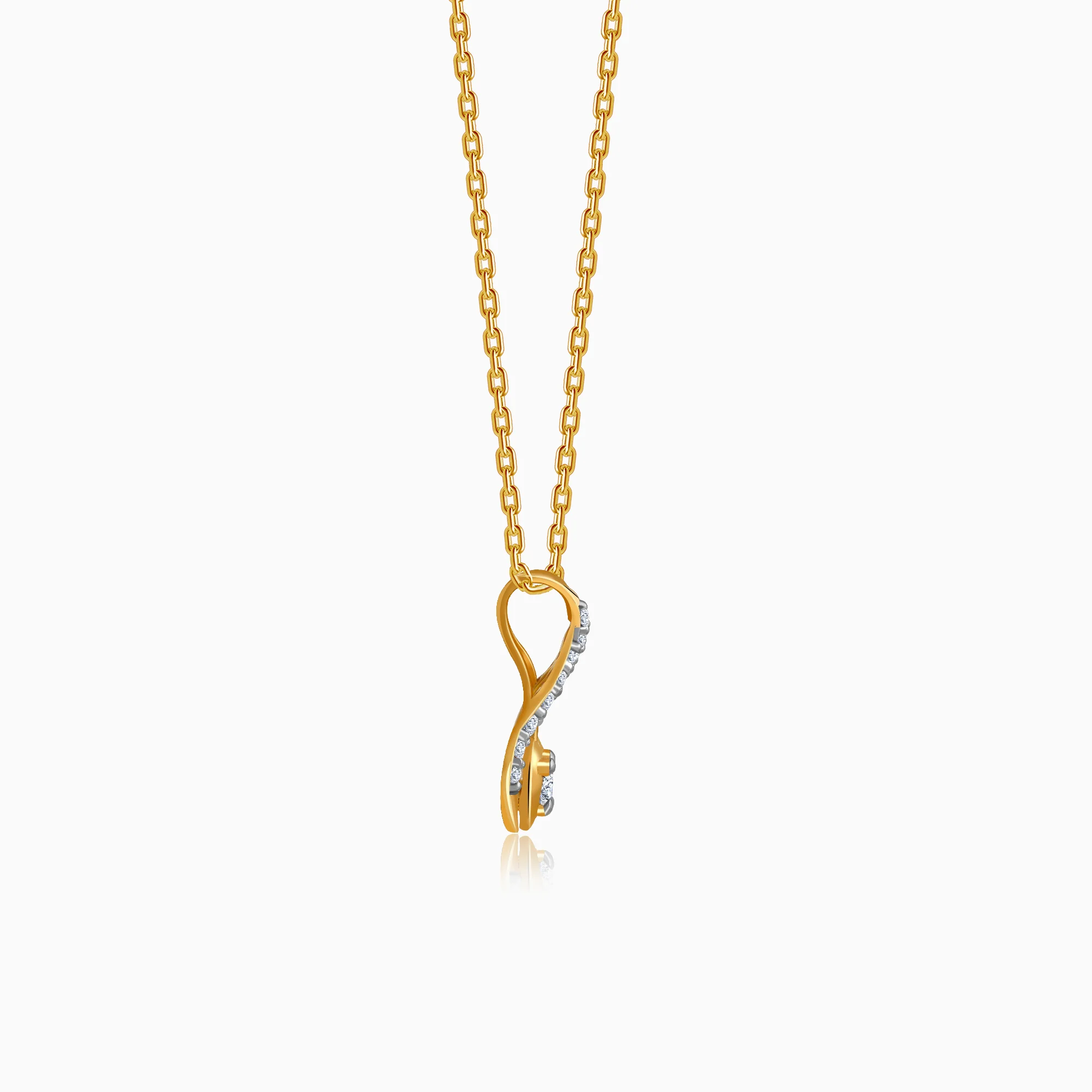 Gold Crocus Love Lab Grown Diamond Pendant - Image 5