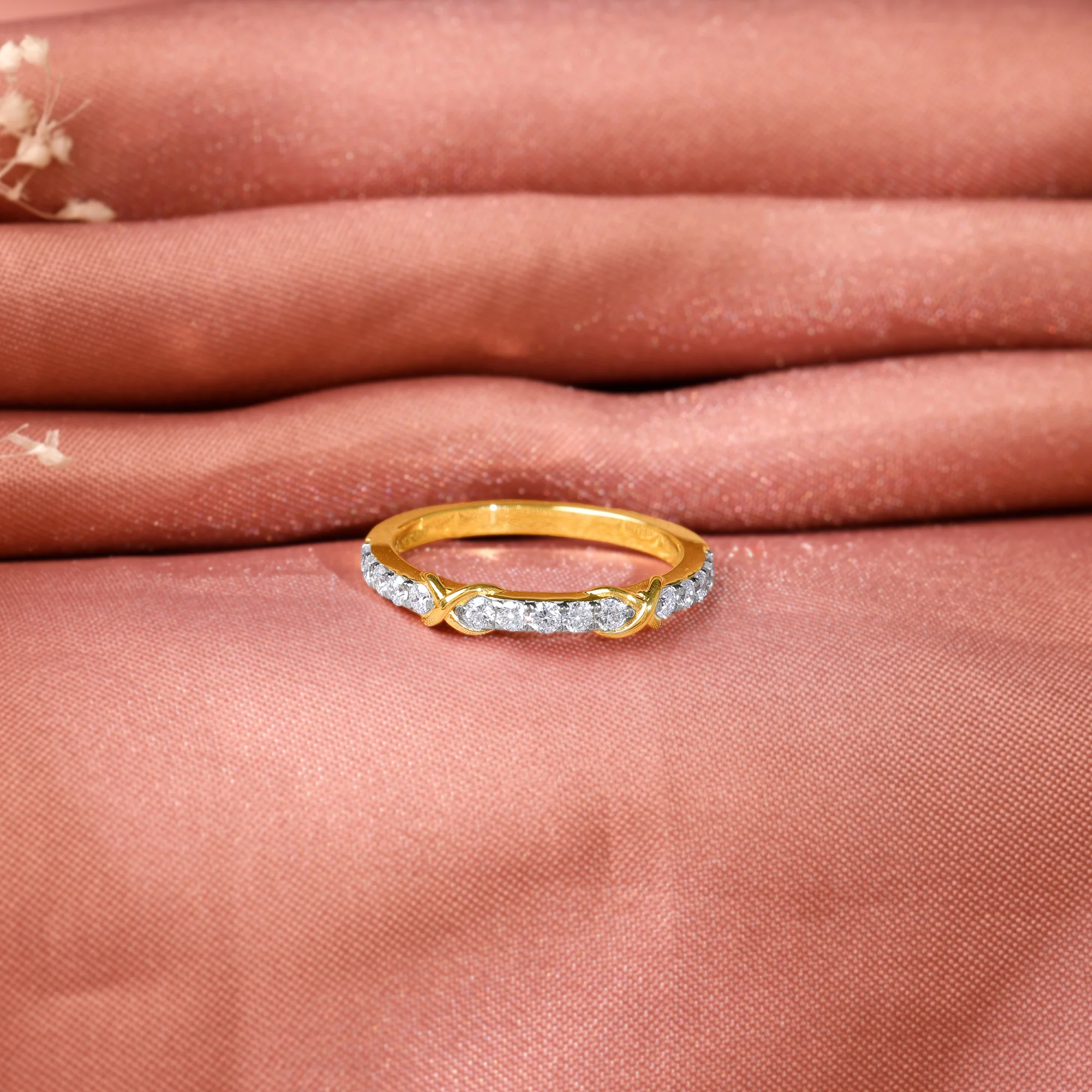 Gold Crossroads Channel Lab Grown Diamond Ring - Image 2