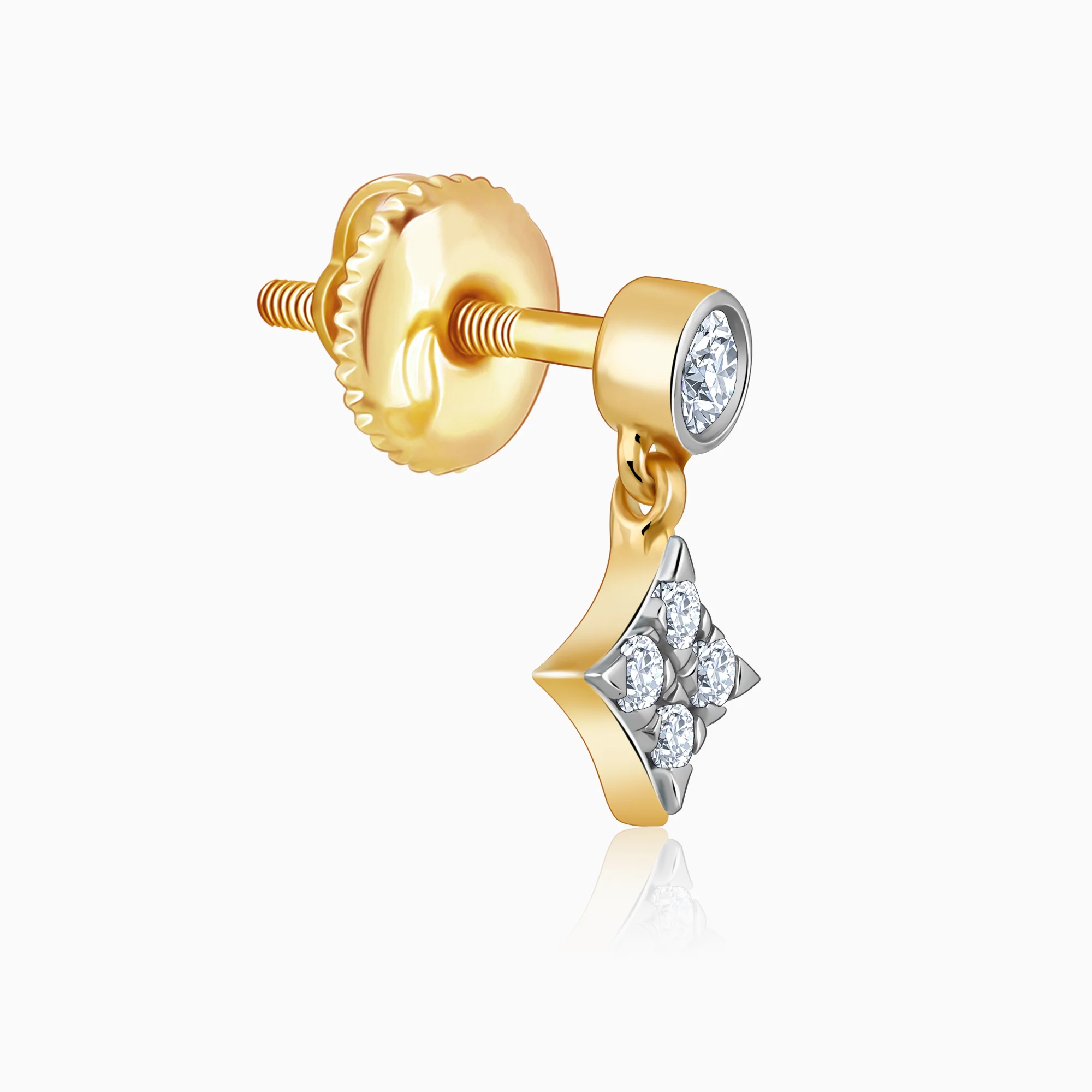 Gold Cubic Glow Diamond Earrings - Image 4