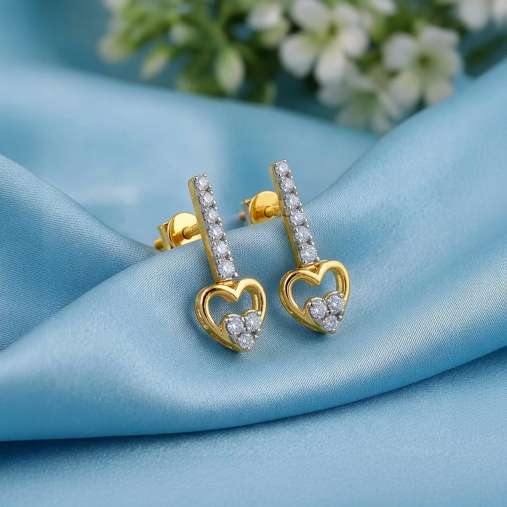 Gold Cupid’s Pick Lab Grown Diamond Earrings - Image 2