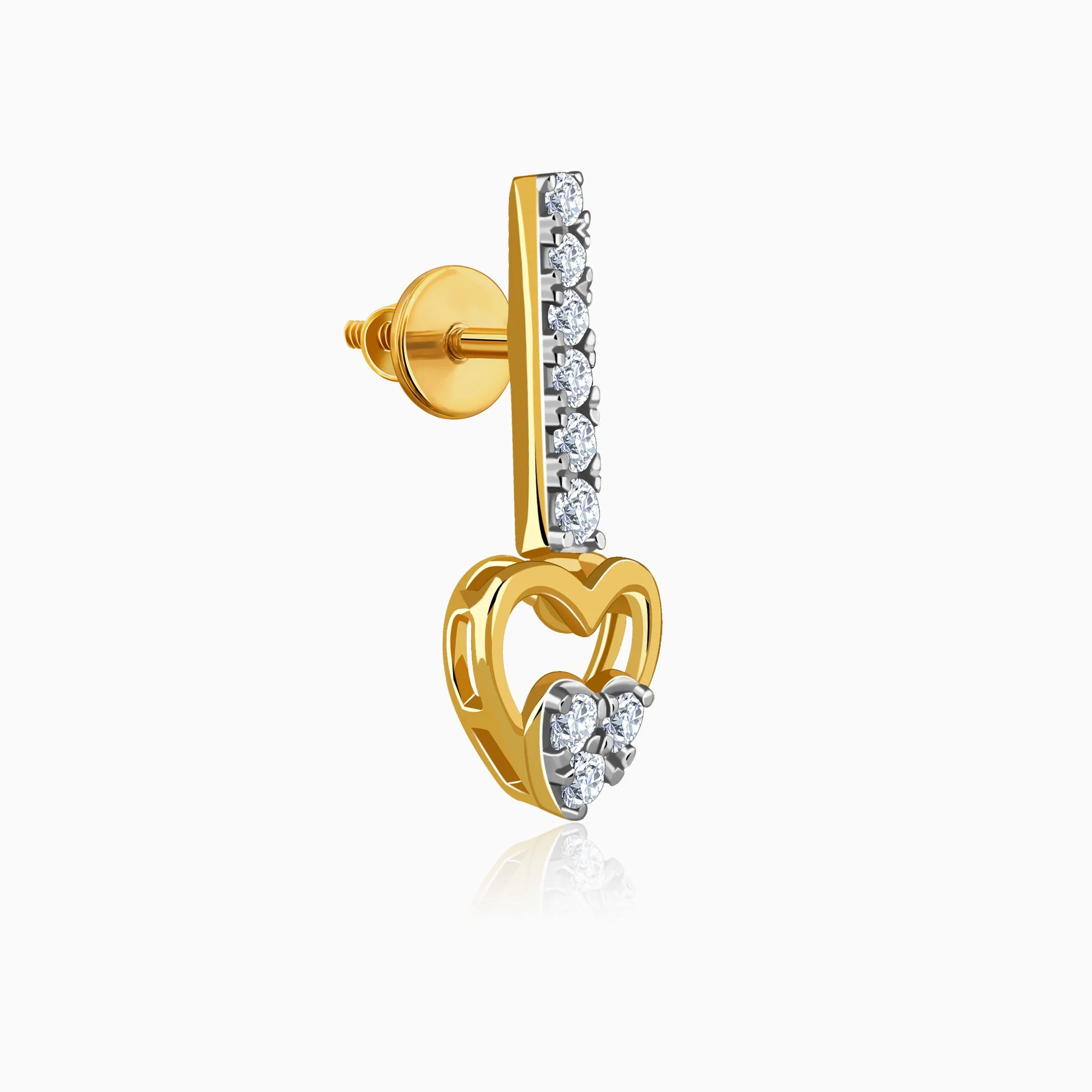 Gold Cupid’s Pick Lab Grown Diamond Earrings - Image 4