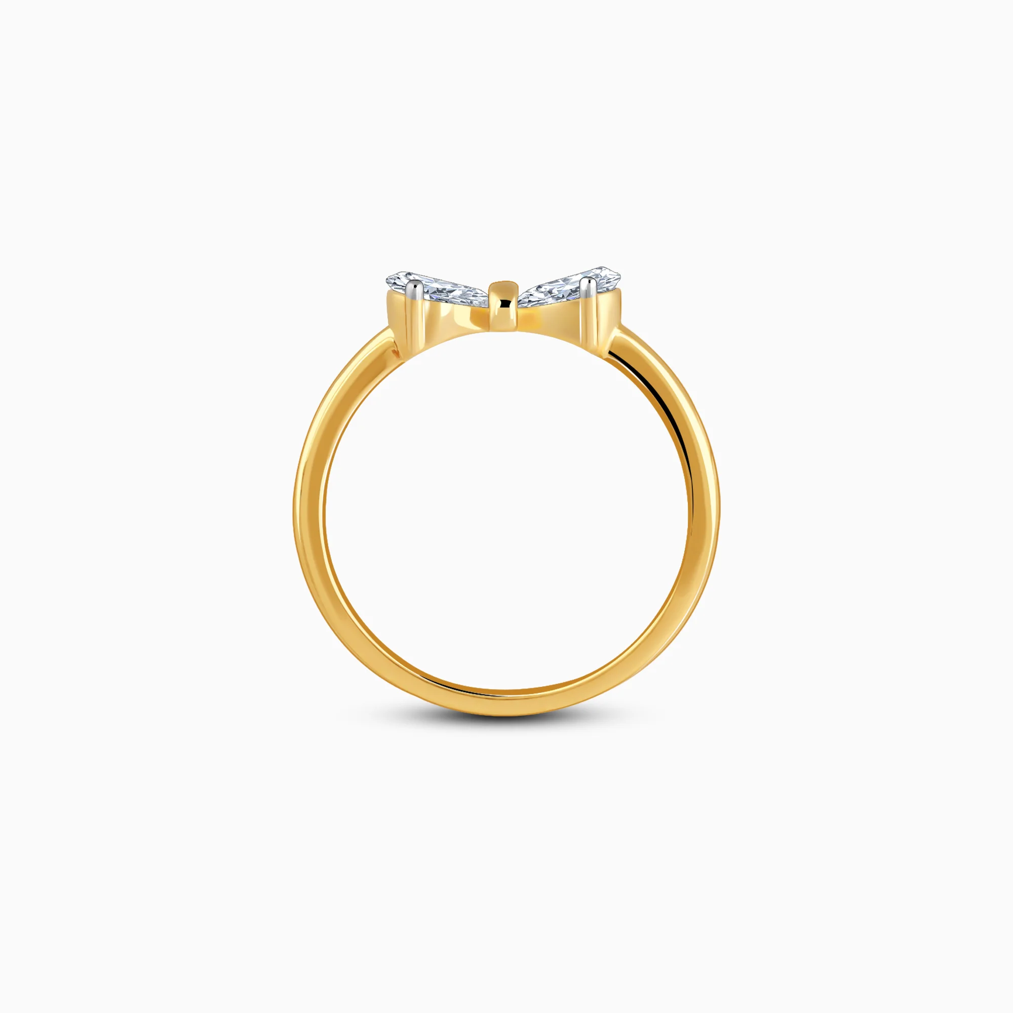 Gold Cute Bow Lab Grown Diamond Ring - Image 5