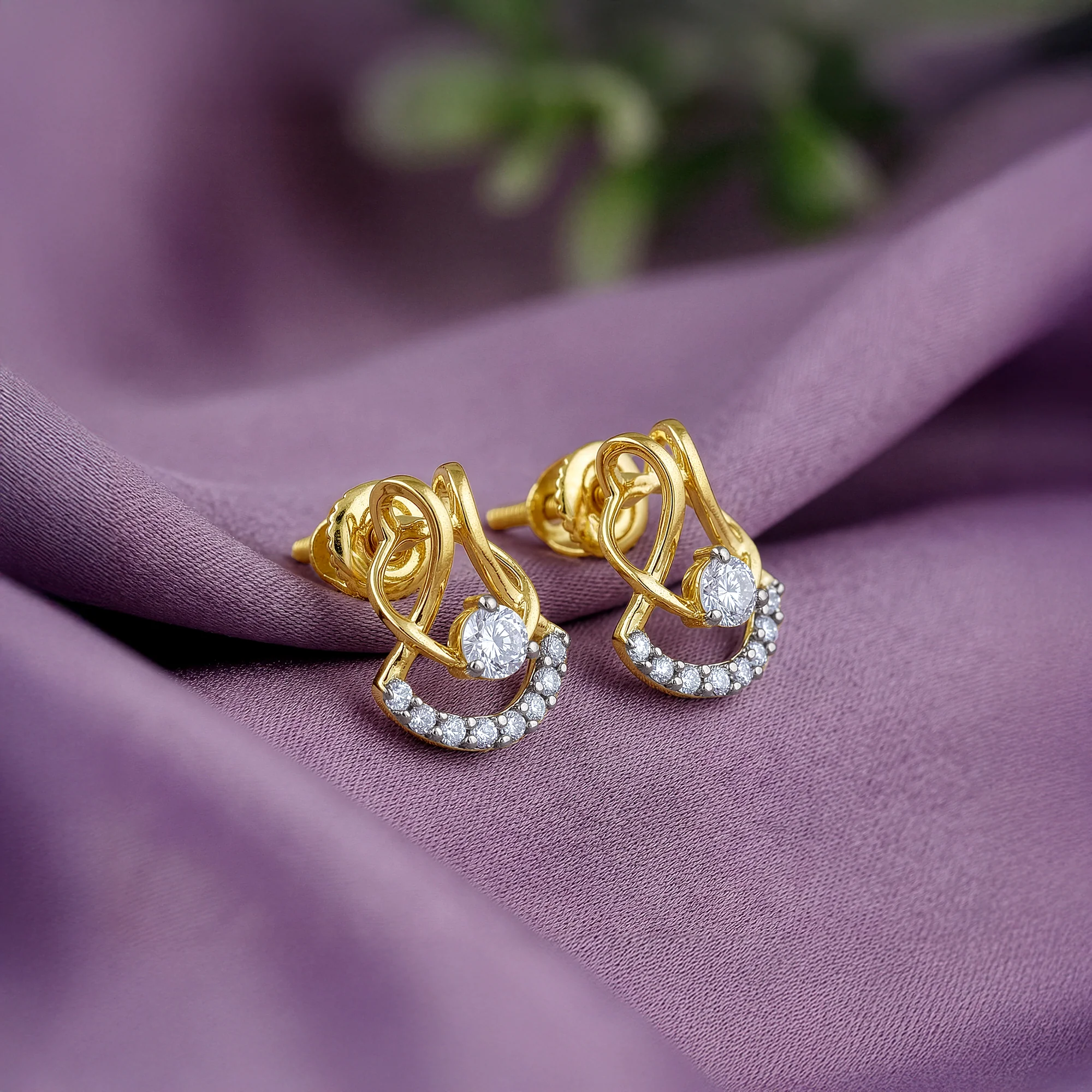 Gold Dancing Grace Lab Grown Diamond Earrings - Image 2