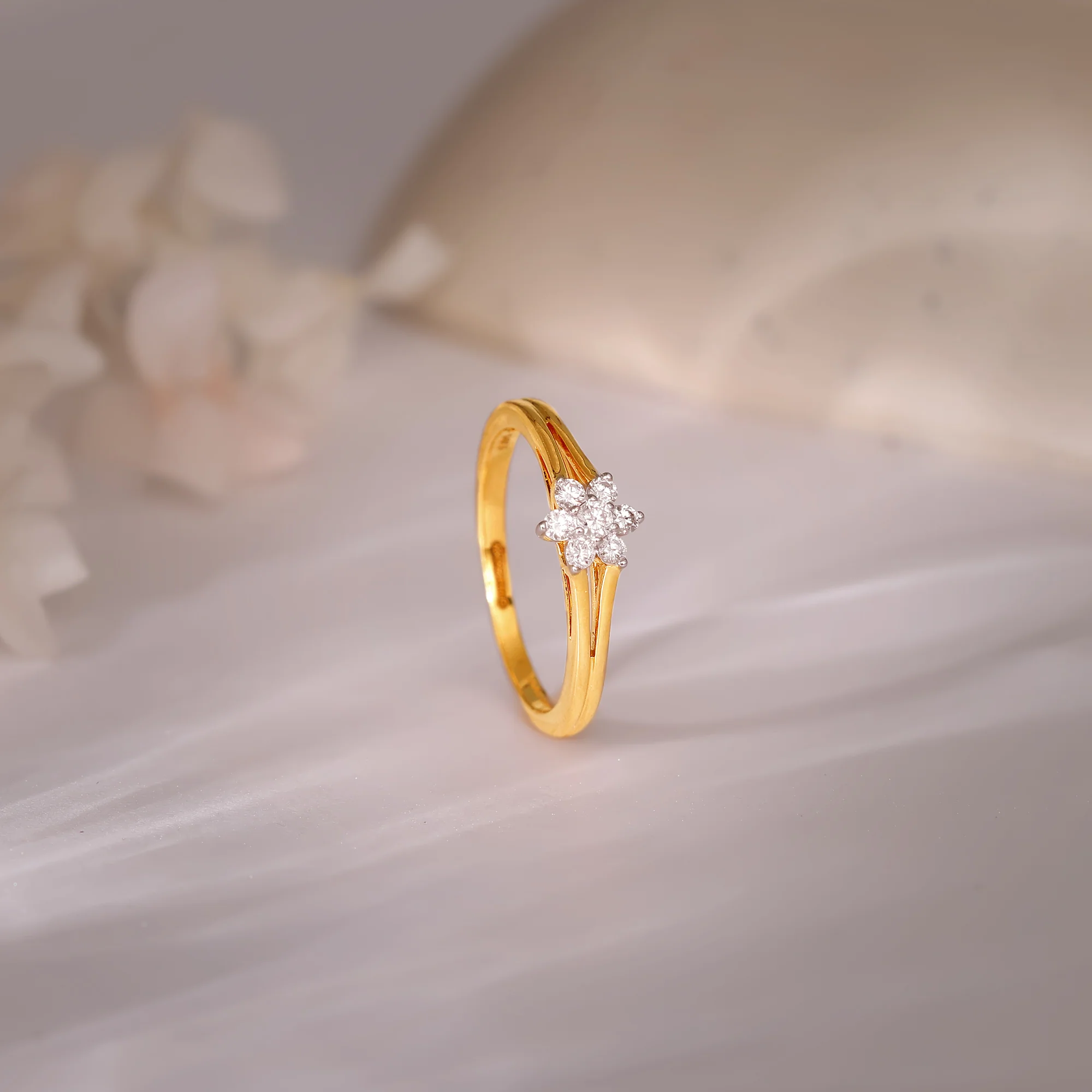 Gold Dewdrop Lab Grown Diamond Ring (Size 12) - Image 2