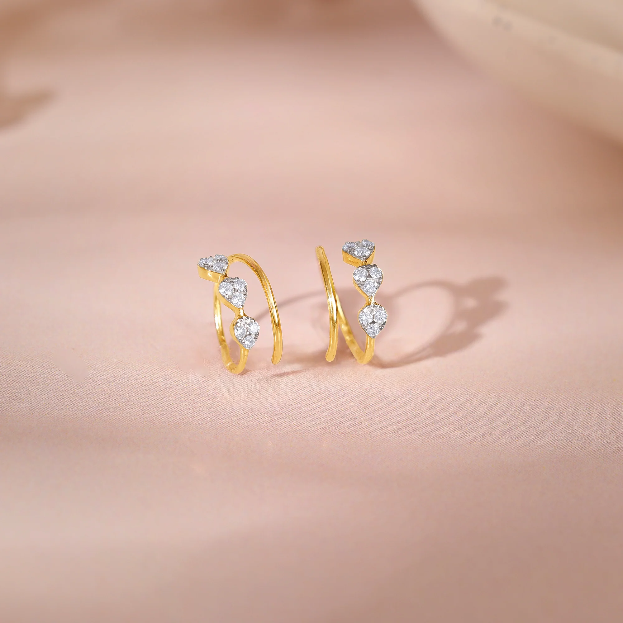 Gold Dewdrop Spark Lab Grown Diamond Earrings - Image 2