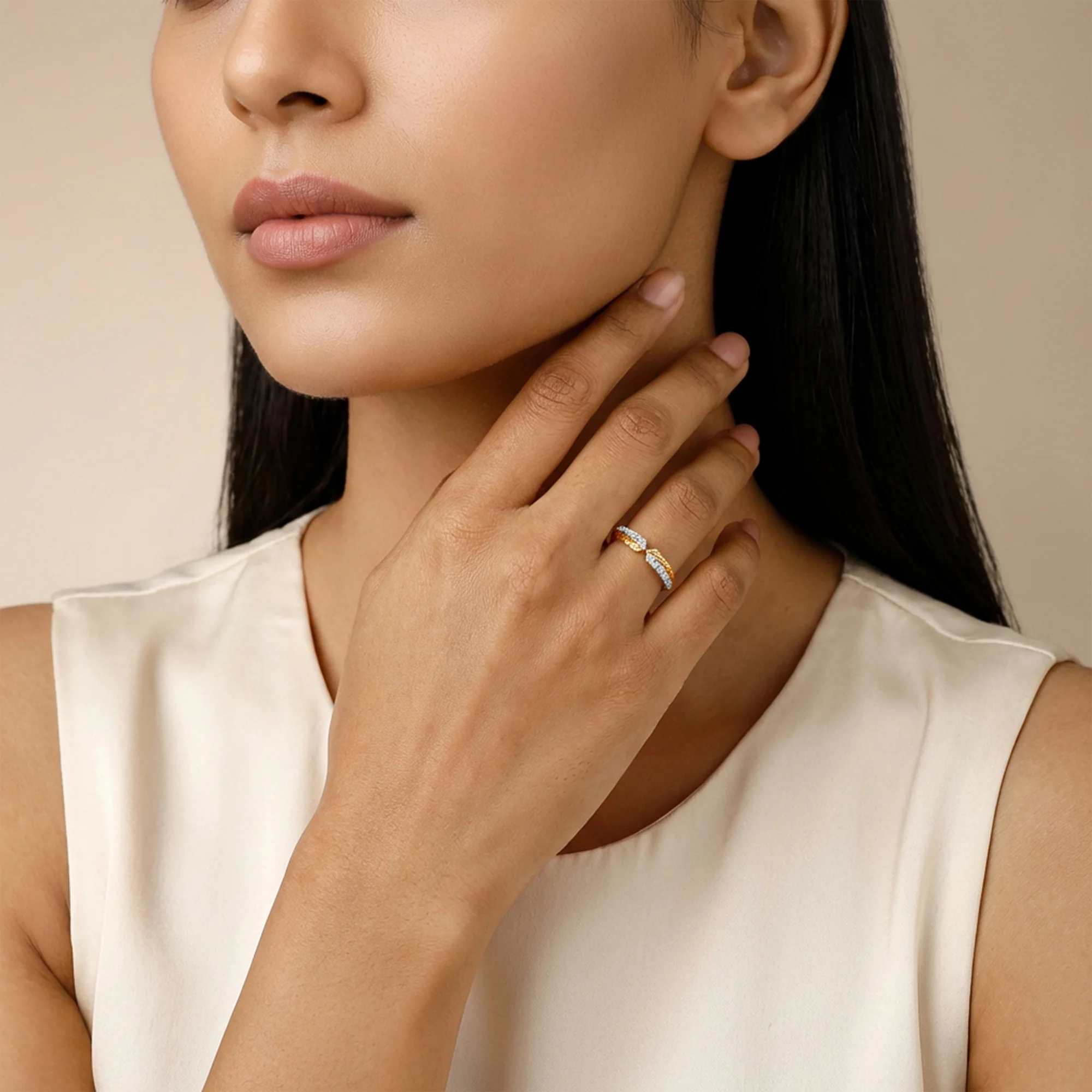 Gold Dynamic Lab Grown Diamond Ring (Size 12) - Image 3