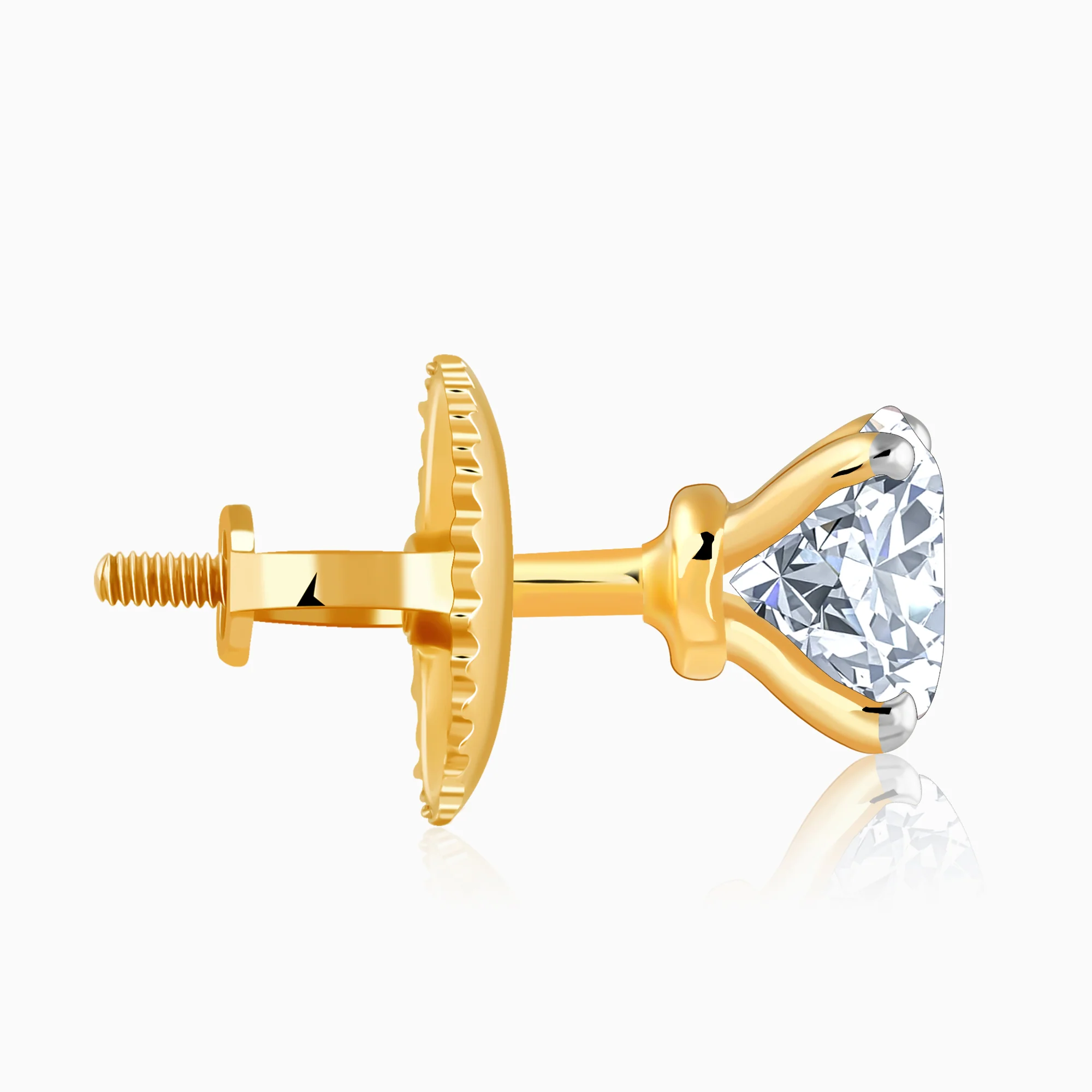 Gold Eternal Spark Solitaire Lab Grown Diamond Studs - Image 5