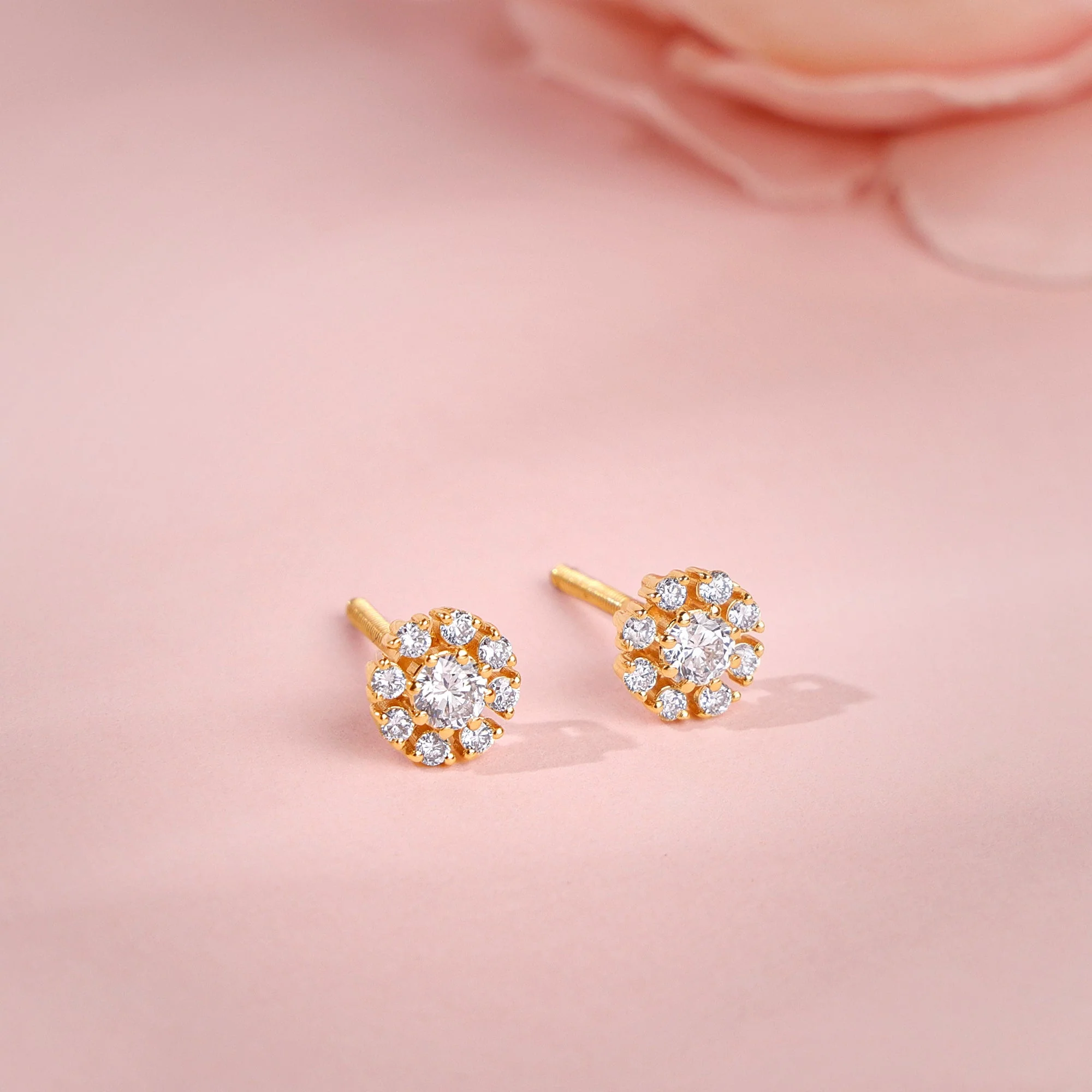 Gold Favourite Bloom Lab Grown Diamond Studs - Image 2