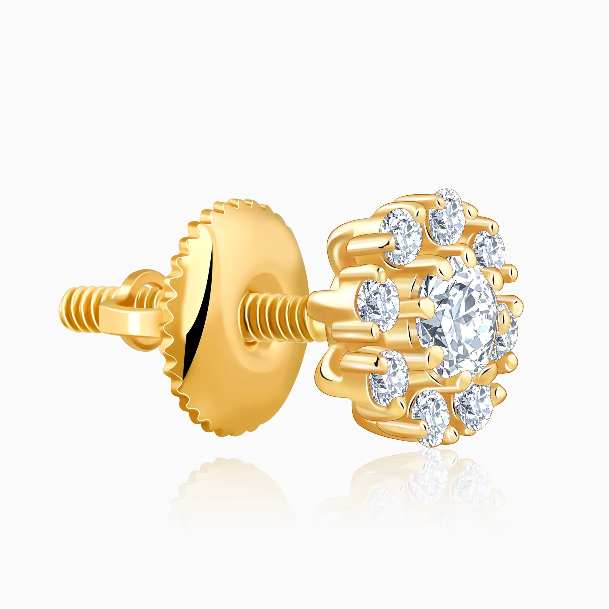 Gold Favourite Bloom Lab Grown Diamond Studs - Image 4