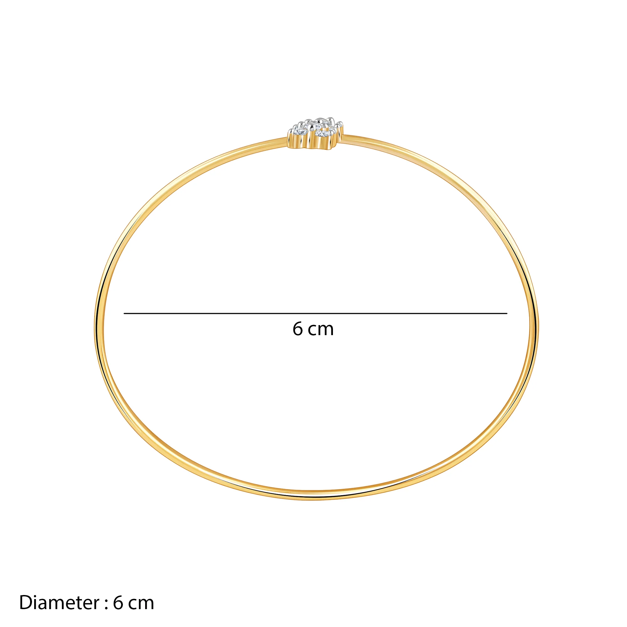 Gold Flora Bloom Lab Grown Diamond Bangle Bracelet - Image 6