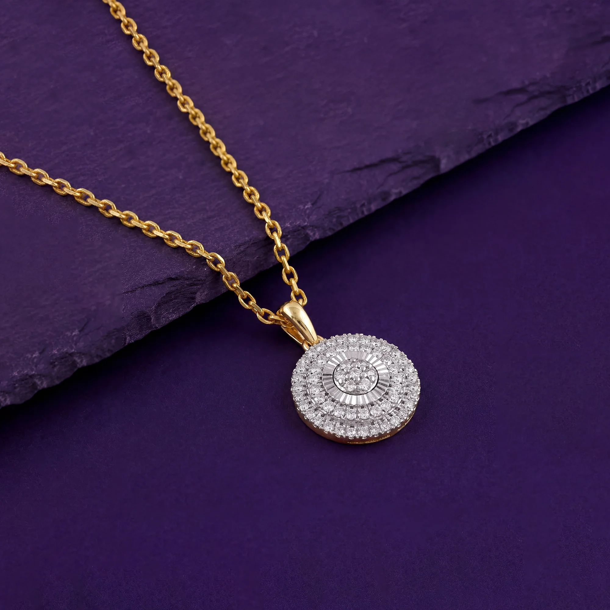 Gold Flora Gleam Lab Grown Diamond Pendant - Image 2