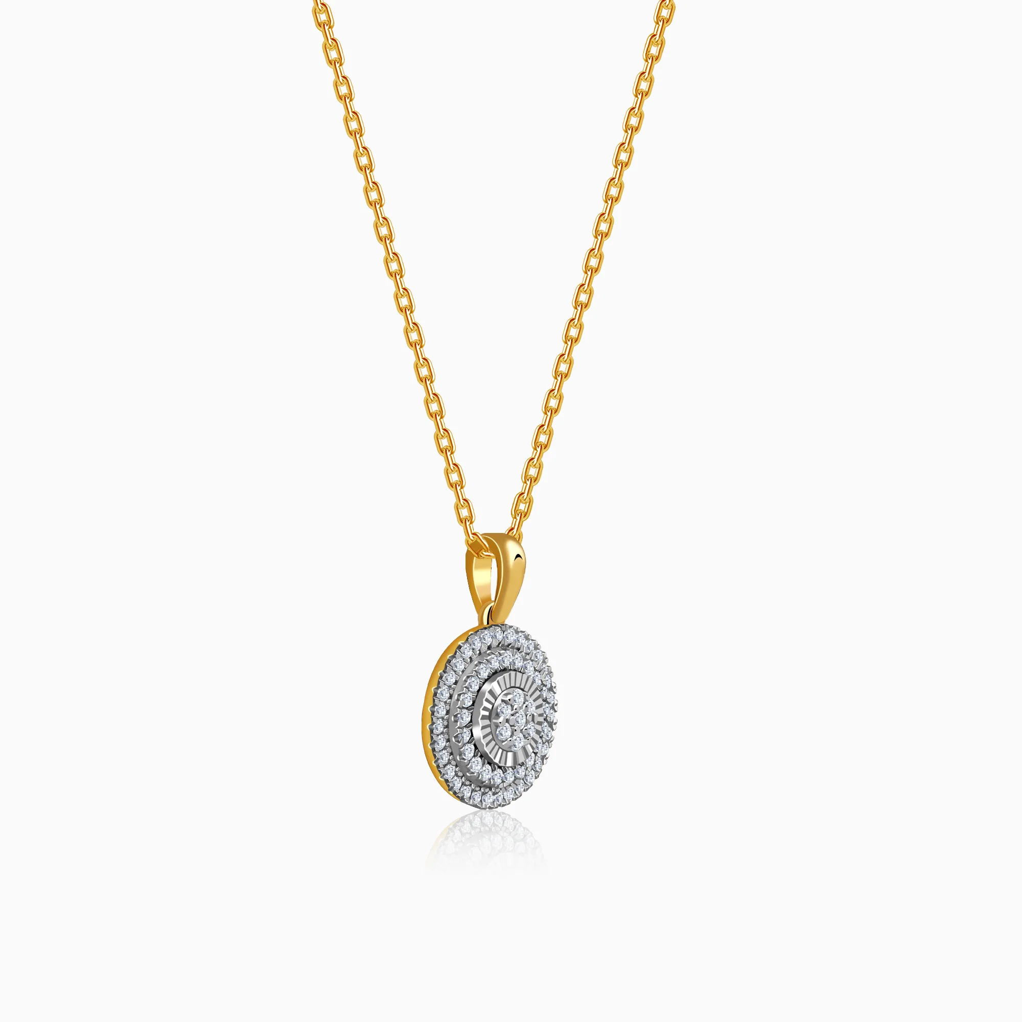 Gold Flora Gleam Lab Grown Diamond Pendant - Image 4