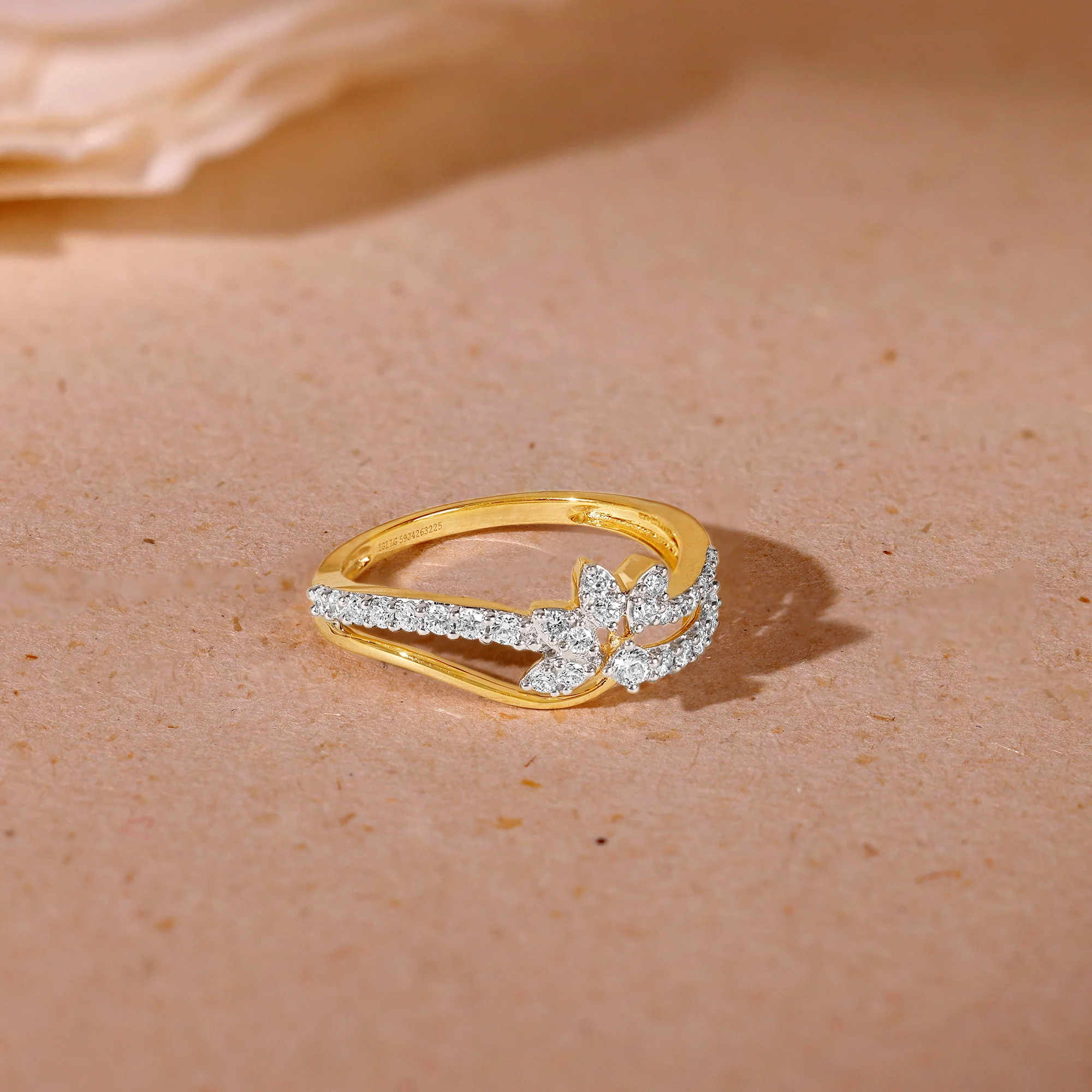 Gold Flora Lab Grown Diamond Ring - Image 2