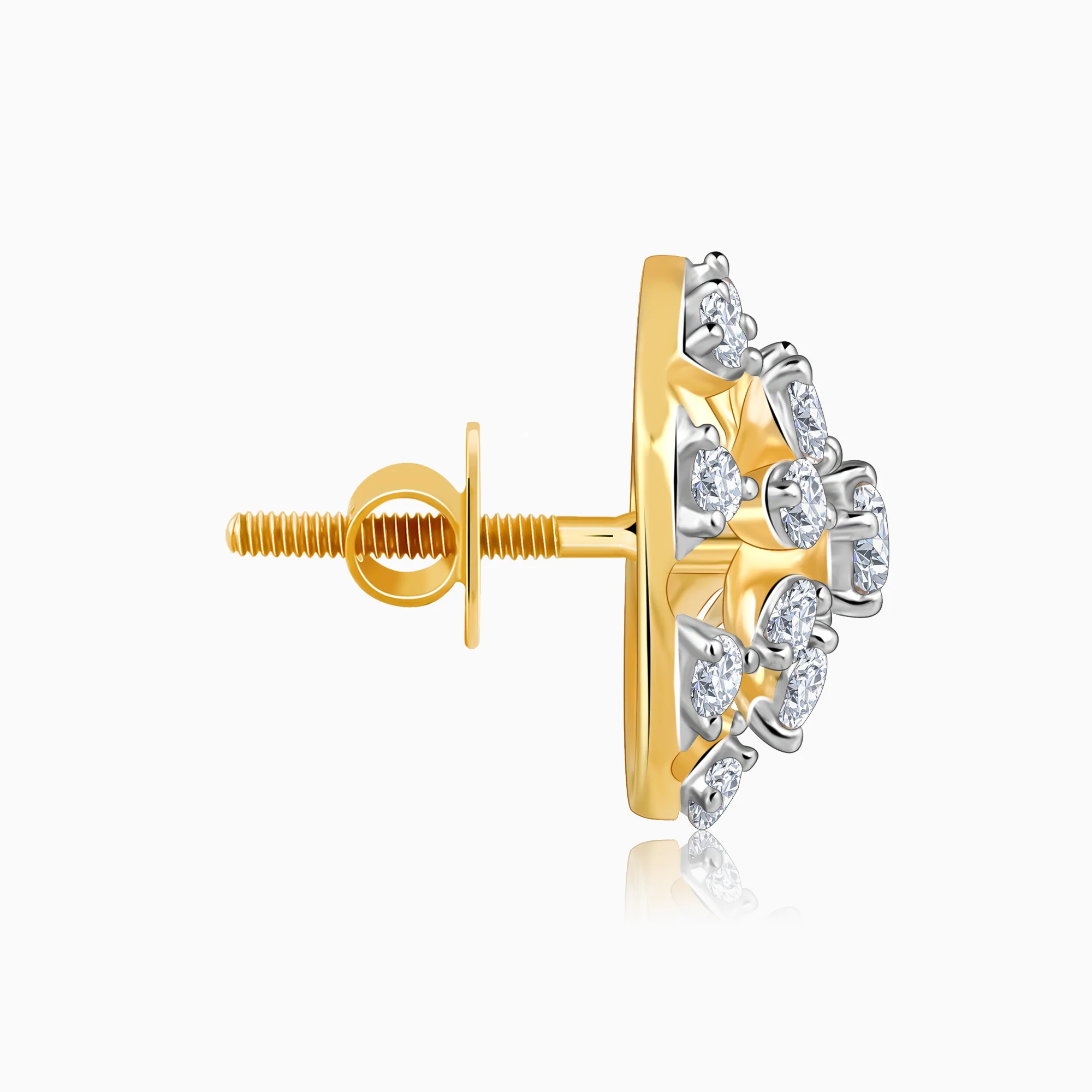 Gold Floral Aroha Lab Grown Diamond Studs - Image 5