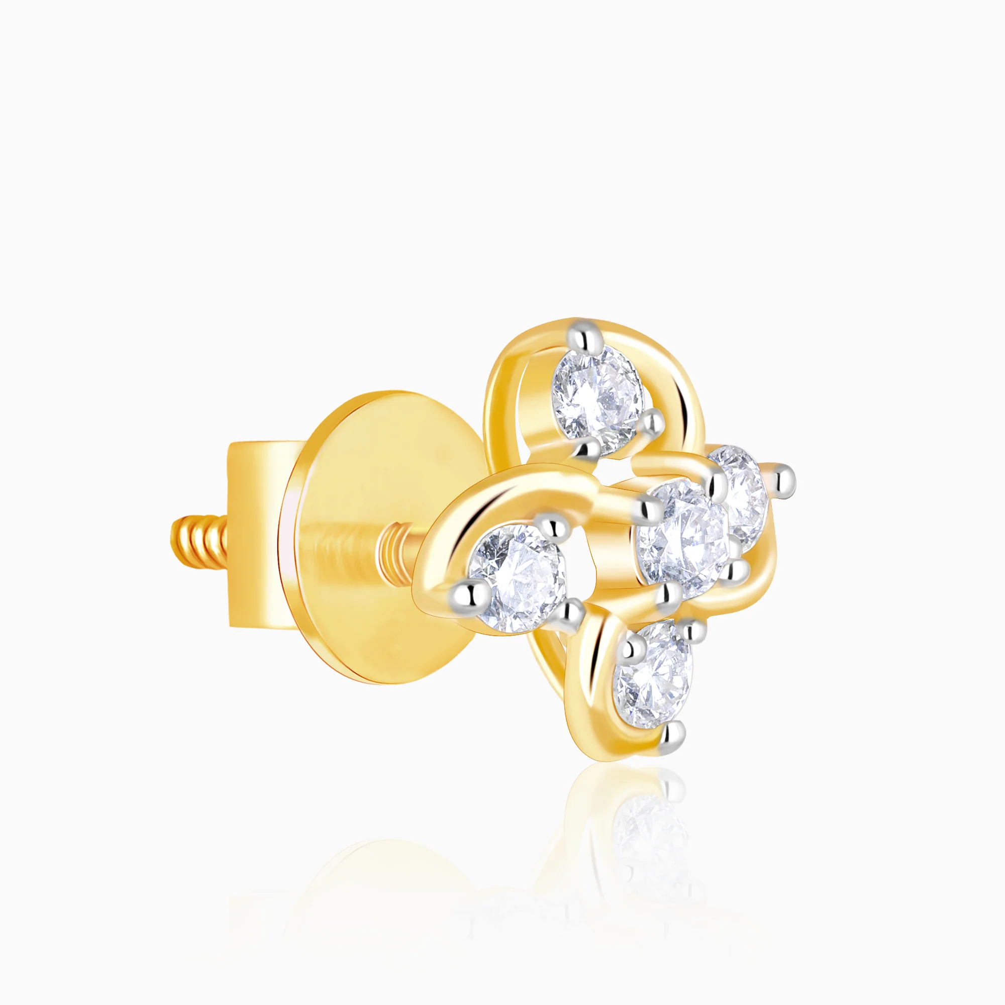 Gold Floral Dream Diamond Earrings - Image 5