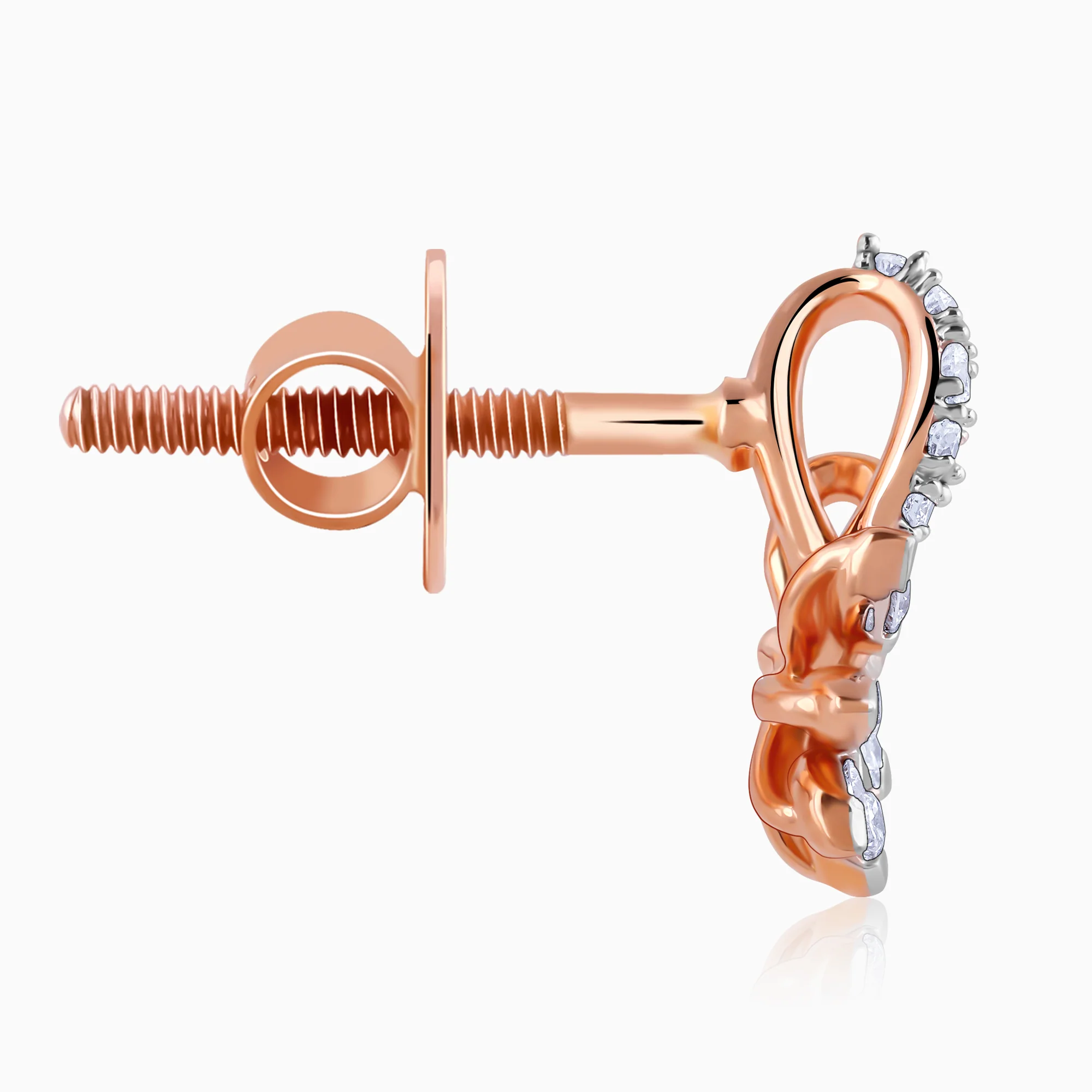 Gold Floral Grace Diamond Earrings - Image 5