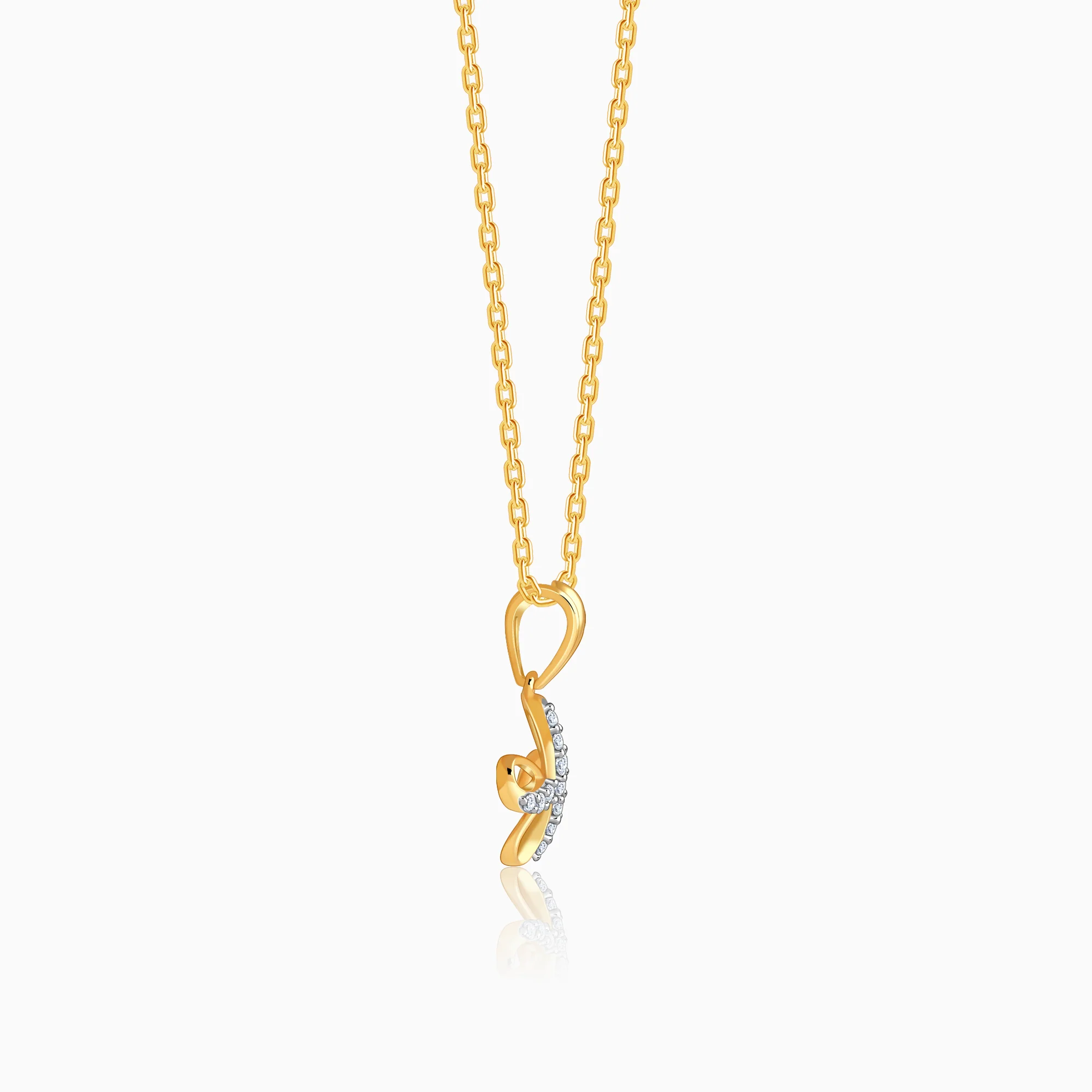 Gold Floral Muse Lab Grown Diamond Pendant - Image 5