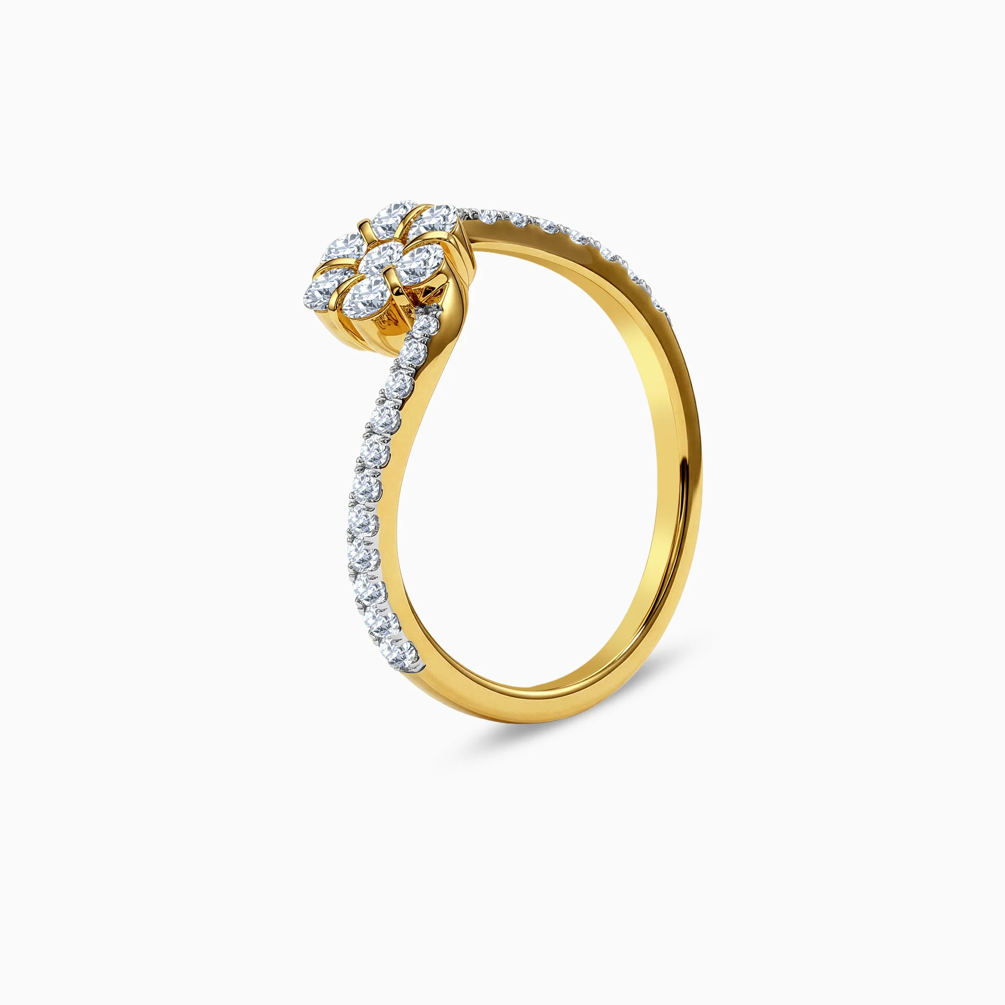 Gold Flower Lab Grown Diamond Ring (Size 12) - Image 4