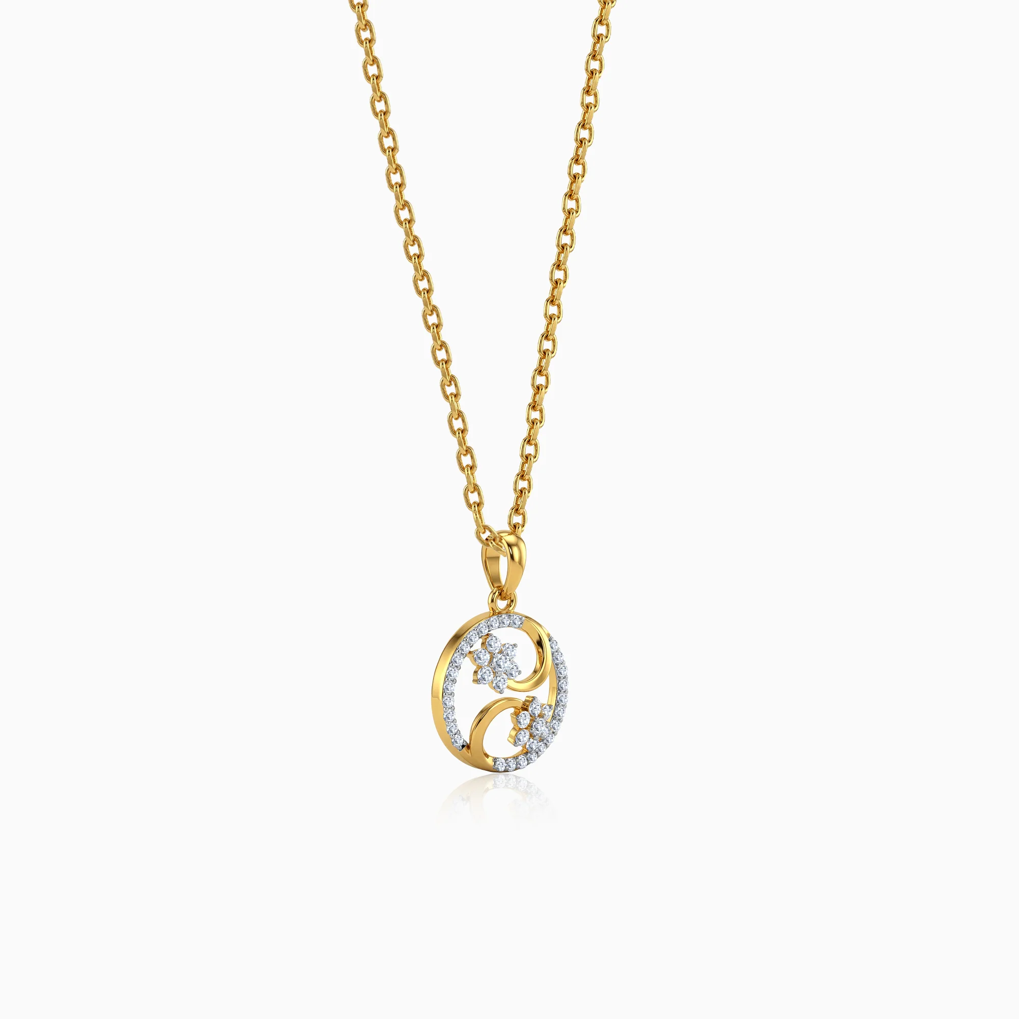 Gold Flowerfied Lab Grown Diamond Pendant - Image 4