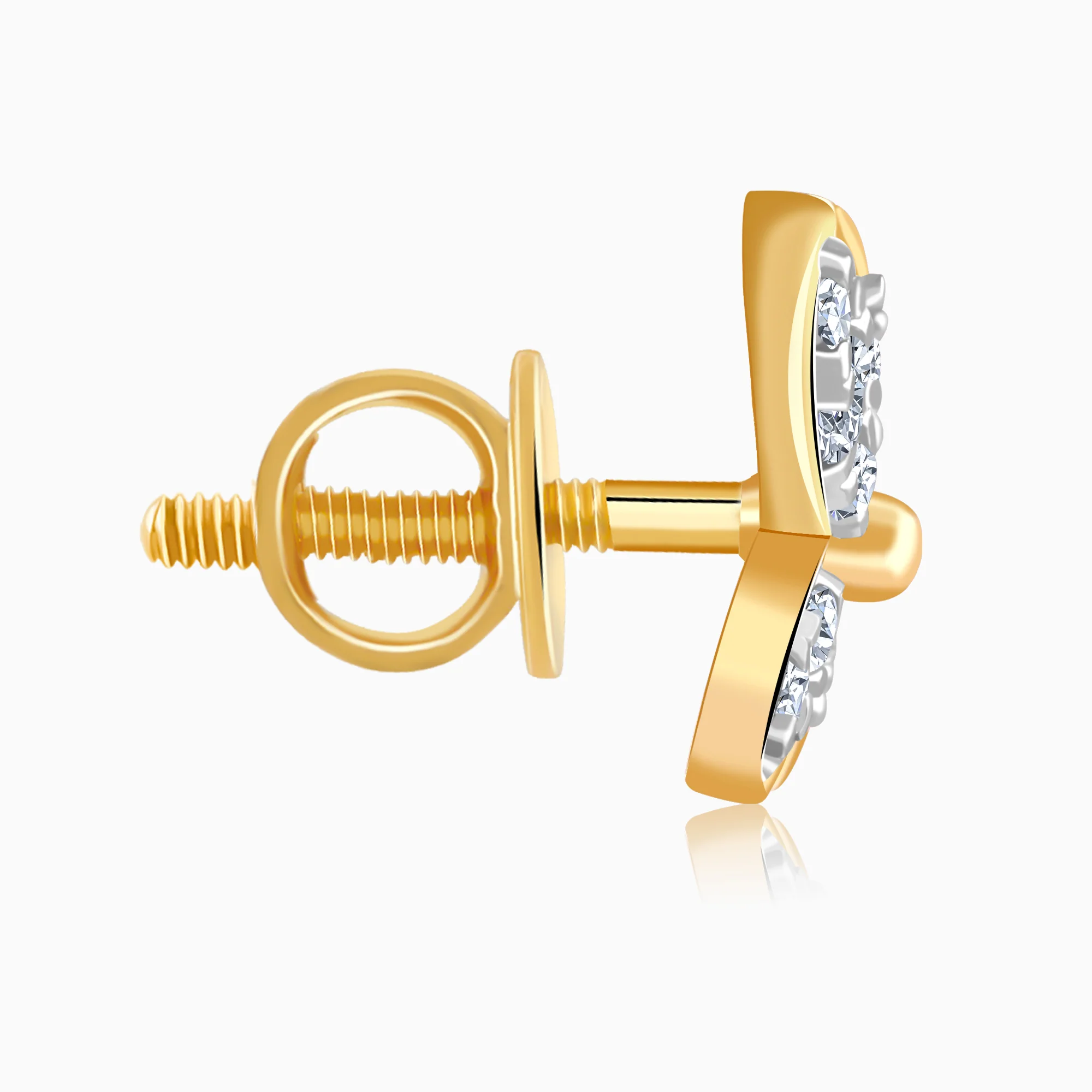 Gold Flutter Lab Grown Diamond Earrings - Image 5