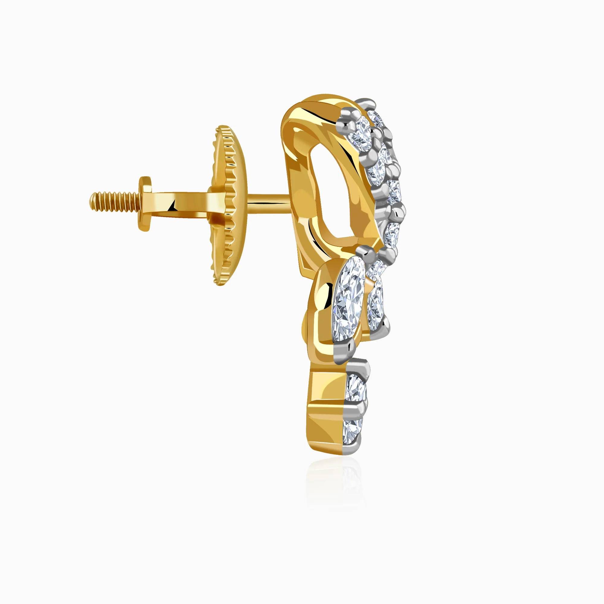 Gold Fluttering Kiss Lab Grown Diamond Earrings - Image 5