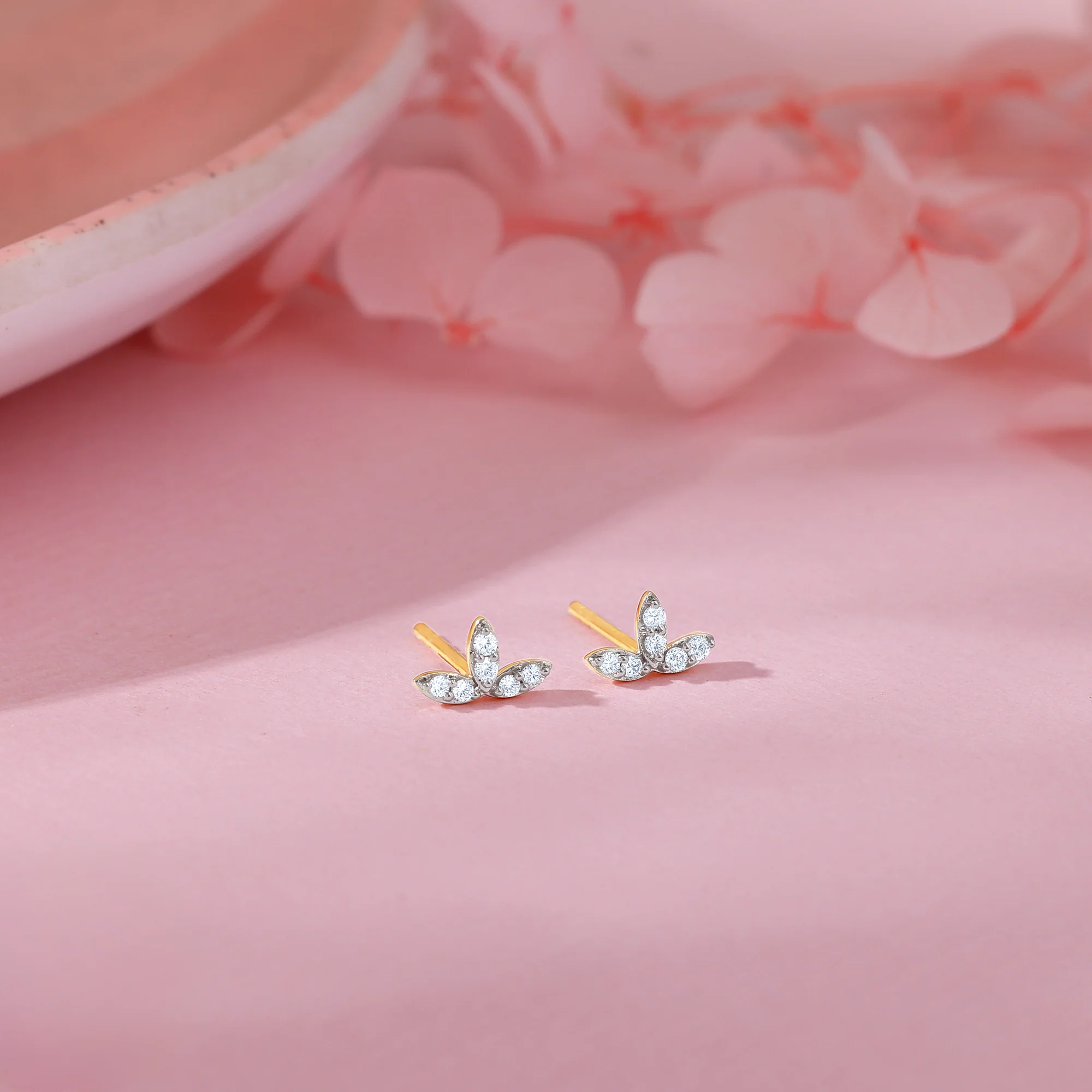 Gold Folio Diamond Earrings - Image 2