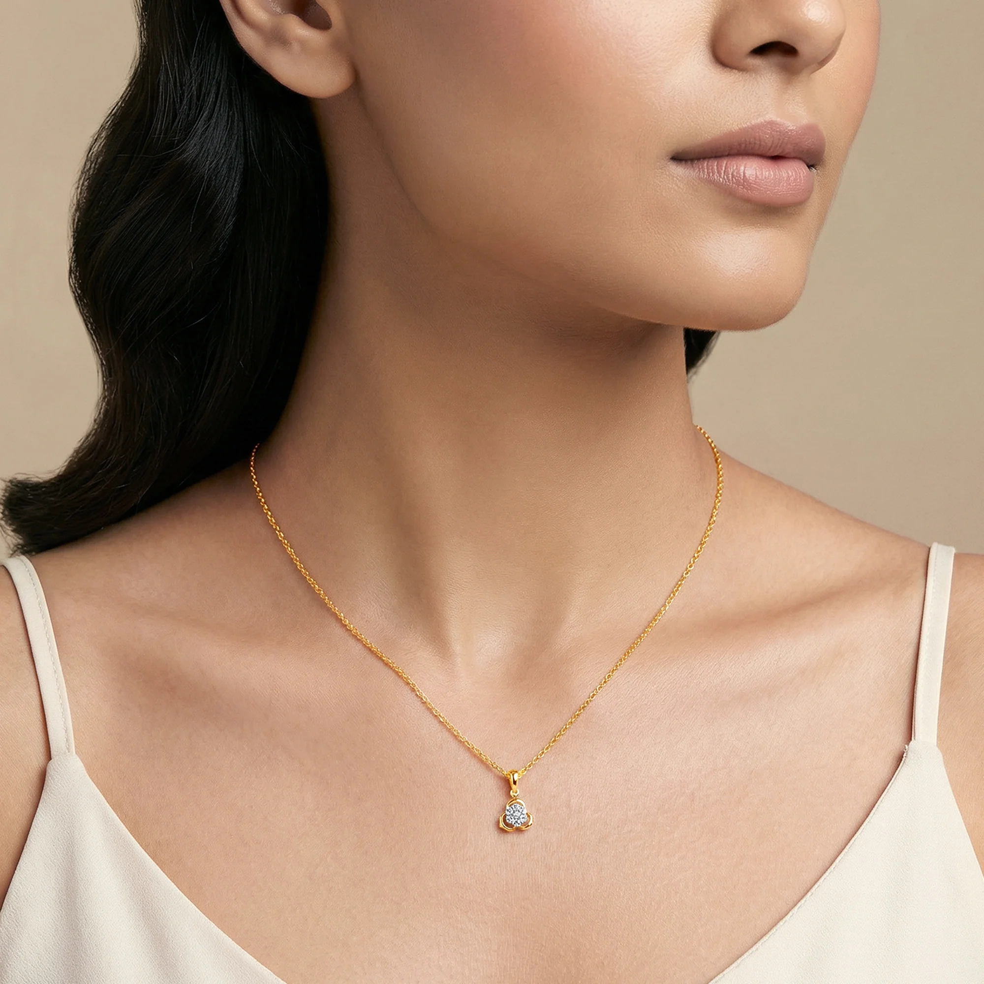 Gold Fortuna Glow Lab Grown Diamond Pendant - Image 3