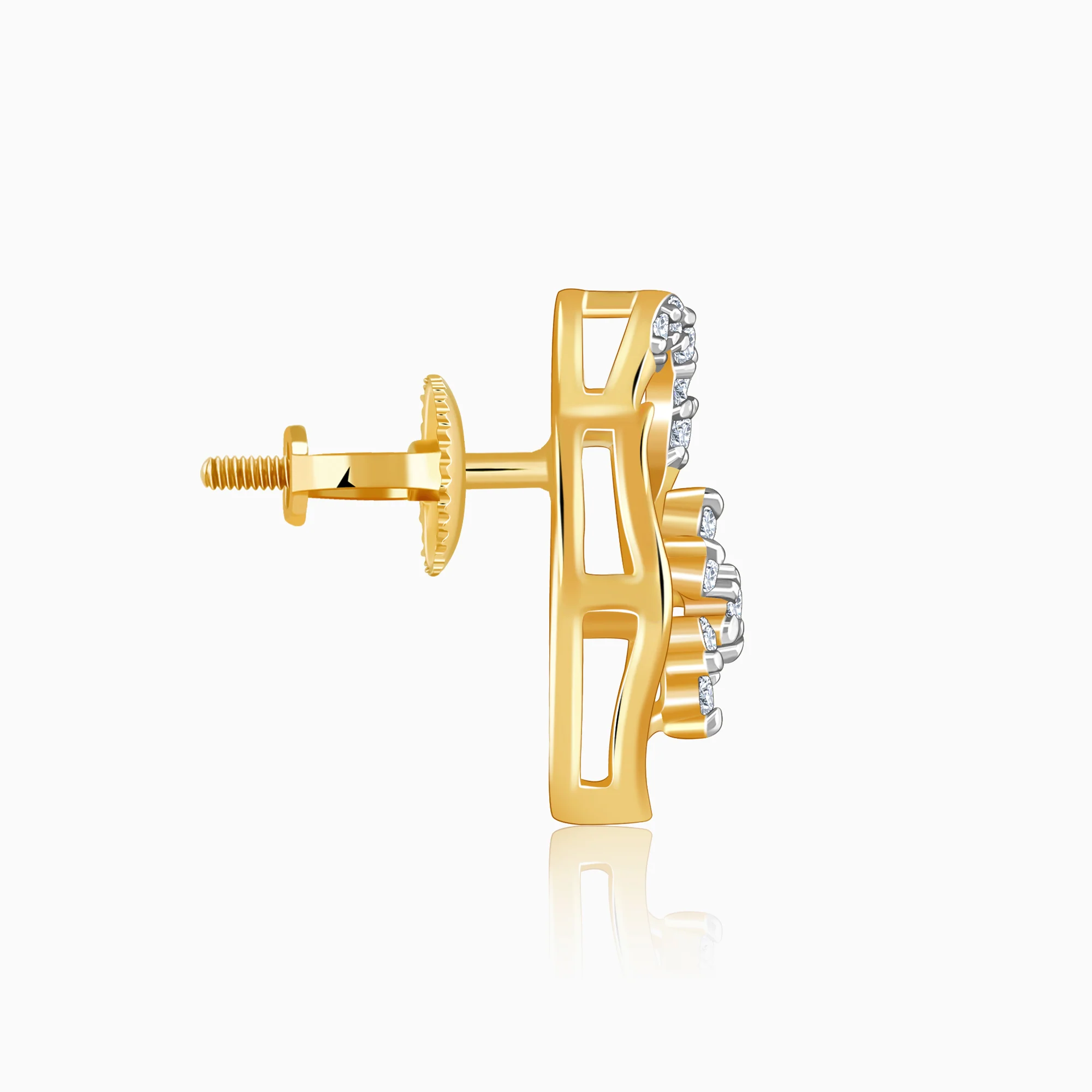 Gold Frostshell Lab Grown Diamond Earrings - Image 5