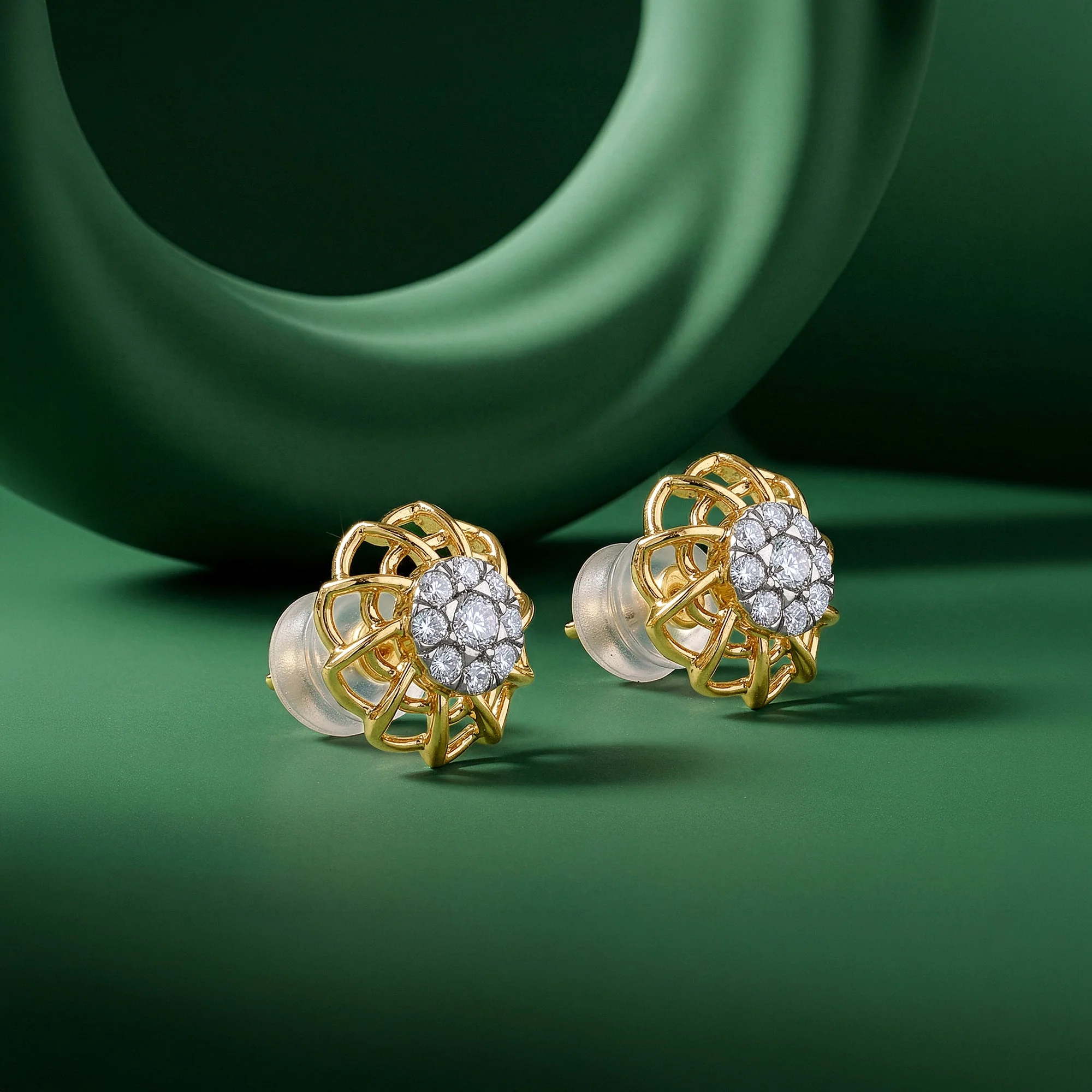 Gold Fumeterre Lab Grown Diamond Earrings - Image 2