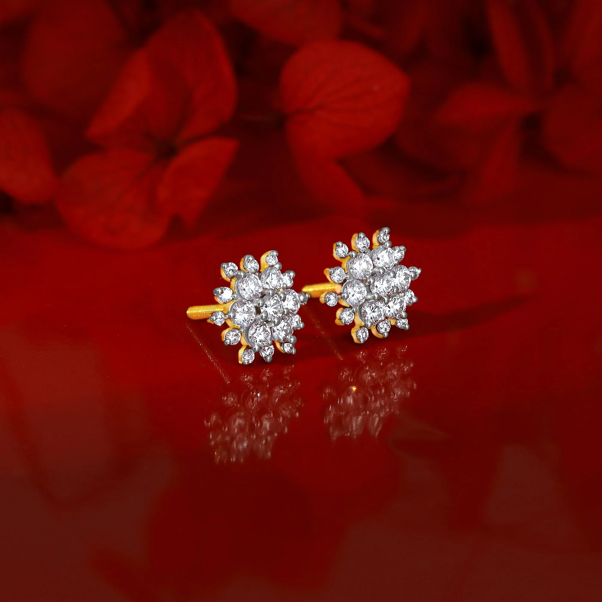 Gold Garden Bloom Diamond Studs - Image 2