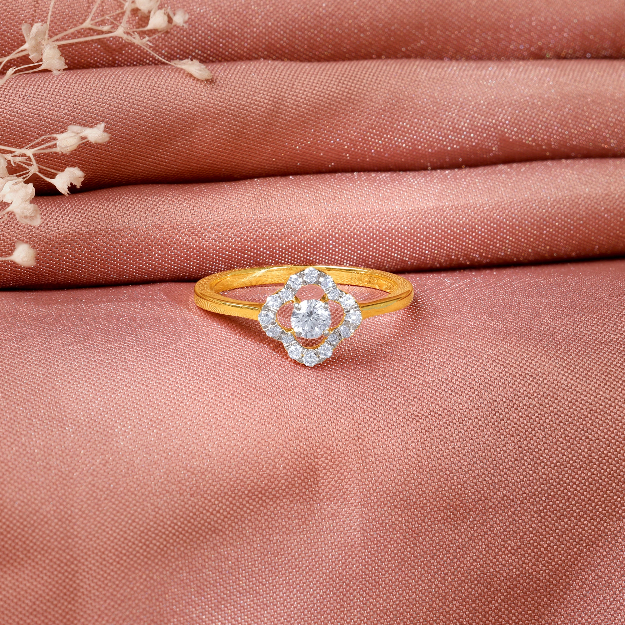 Gold Gilded Quatrefoil Lab Grown Diamond Ring - Image 2