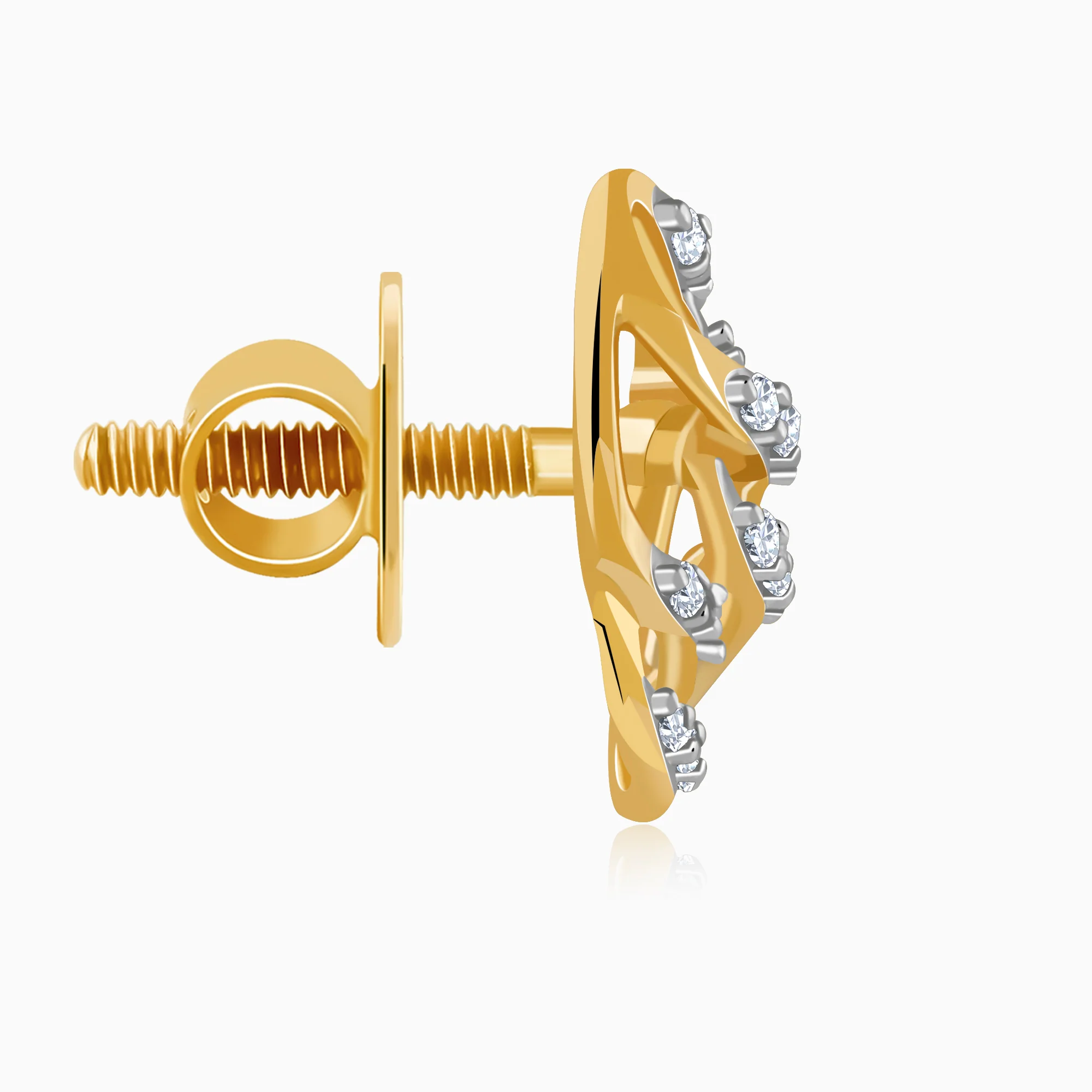 Gold Glam Lab Grown Diamond Stud Earrings - Image 5