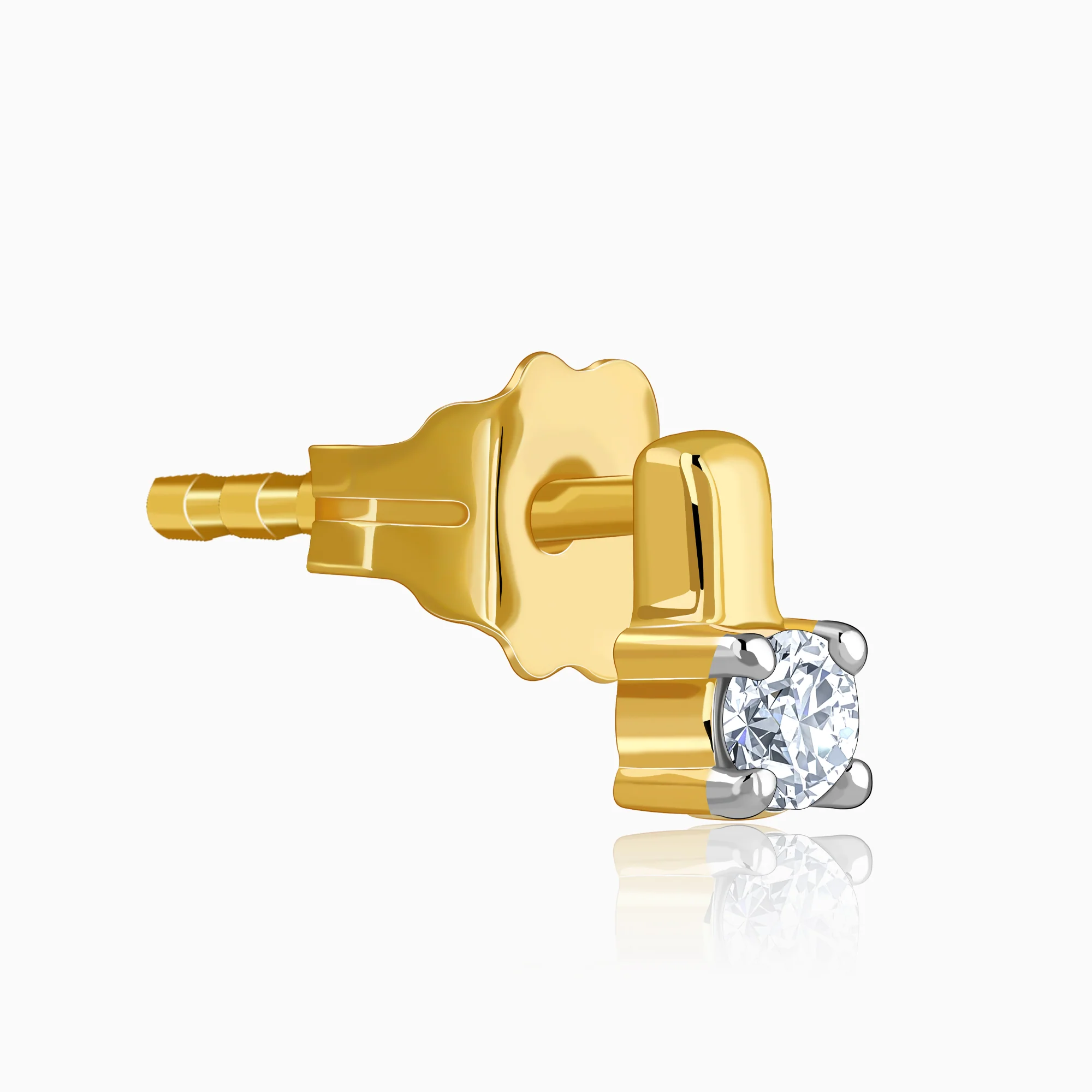Gold Gleam Lab Grown Diamond Solitaire Studs - Image 4