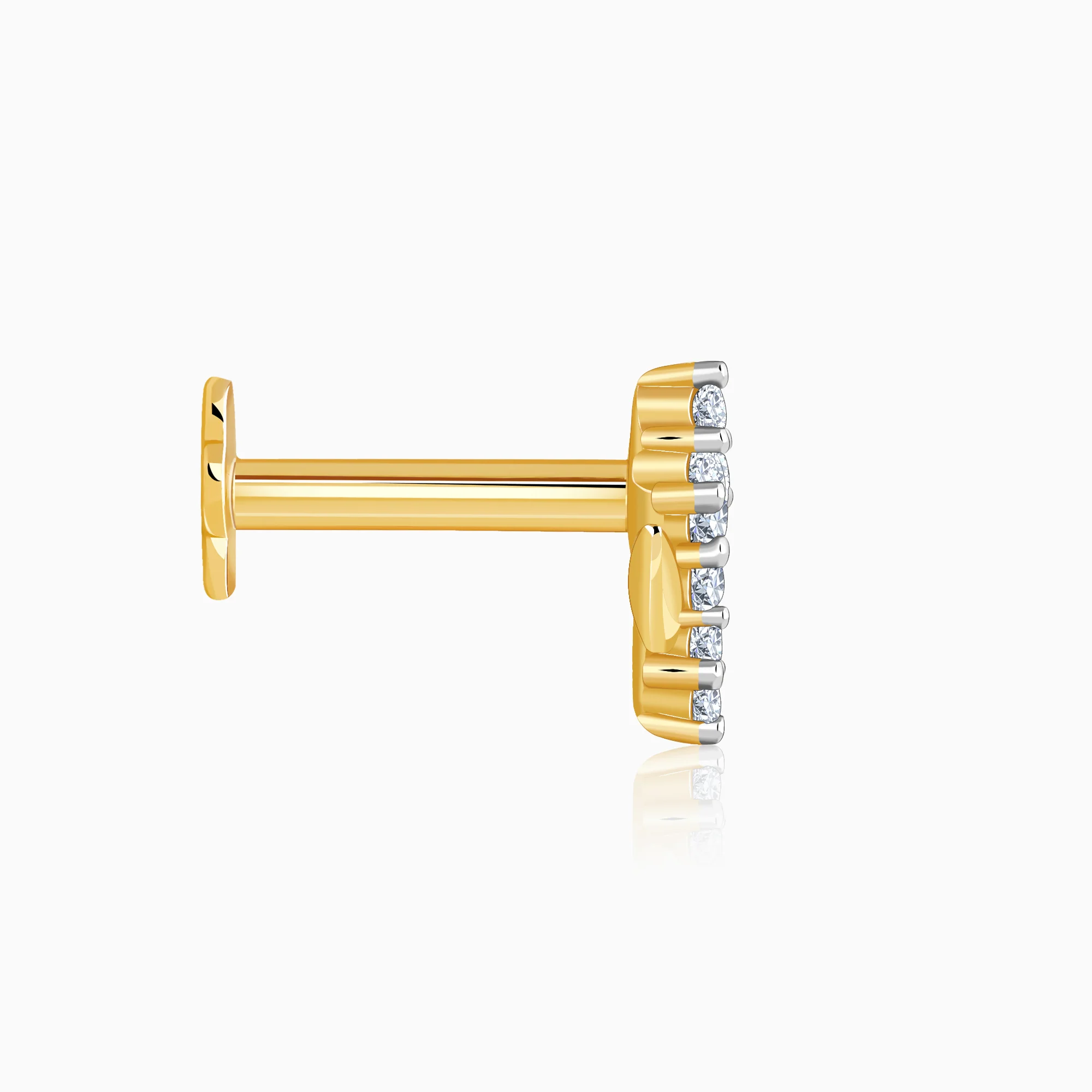 Gold Glow Vine Lab Grown Diamond Nosepin - Image 5