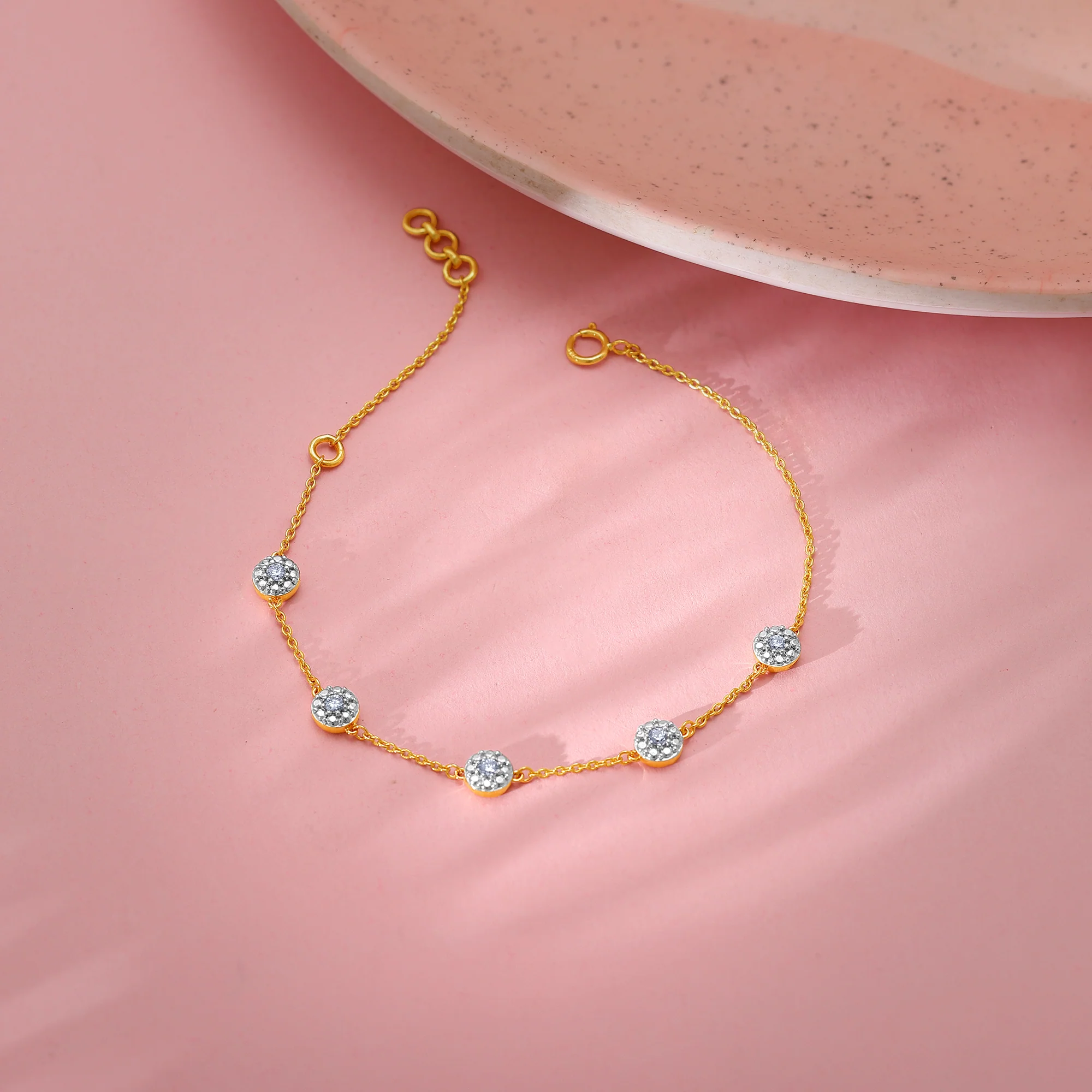 Gold Gorgeous Cluster Diamond Bracelet - Image 2