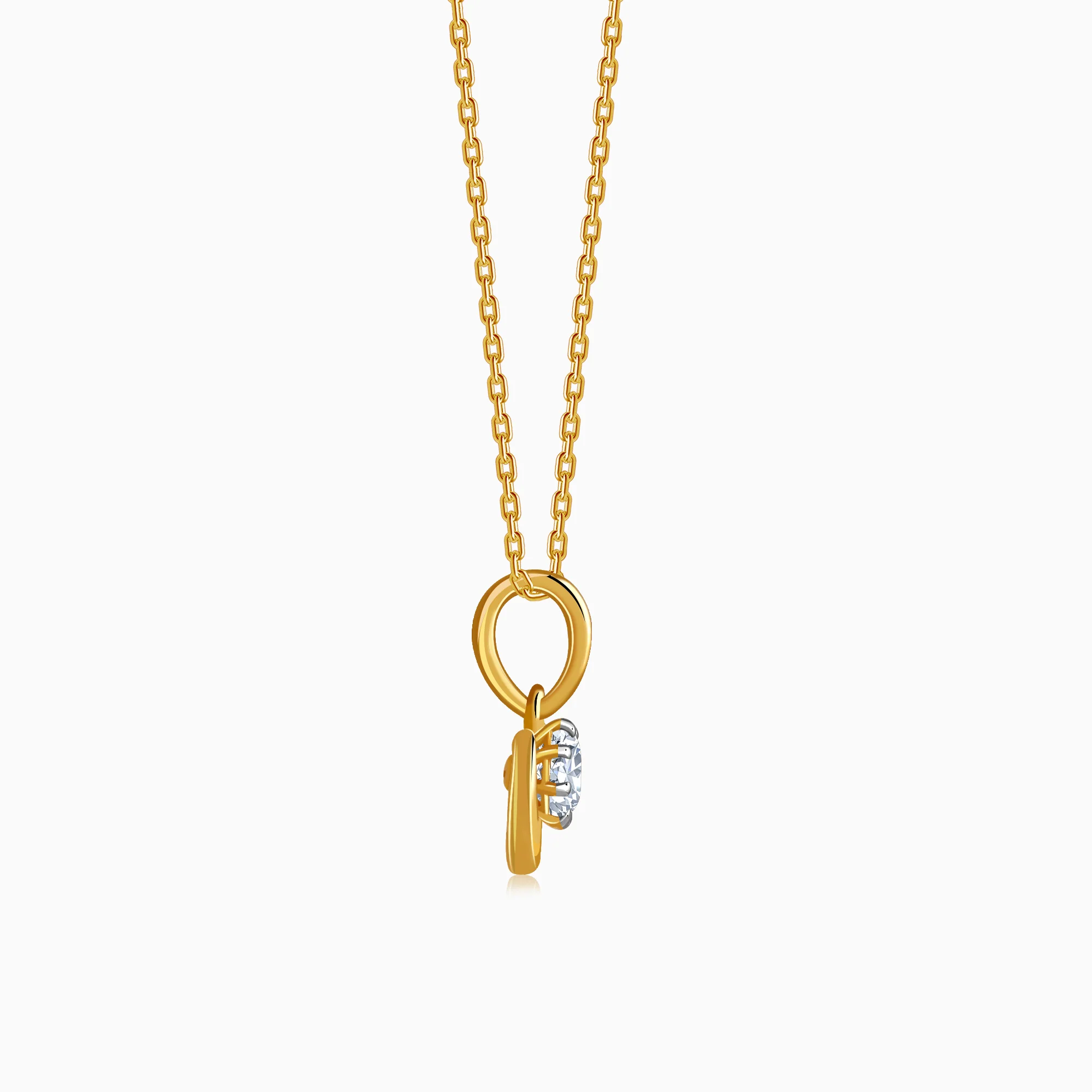 Gold Graceful Moon Lab Grown Diamond Pendant - Image 5