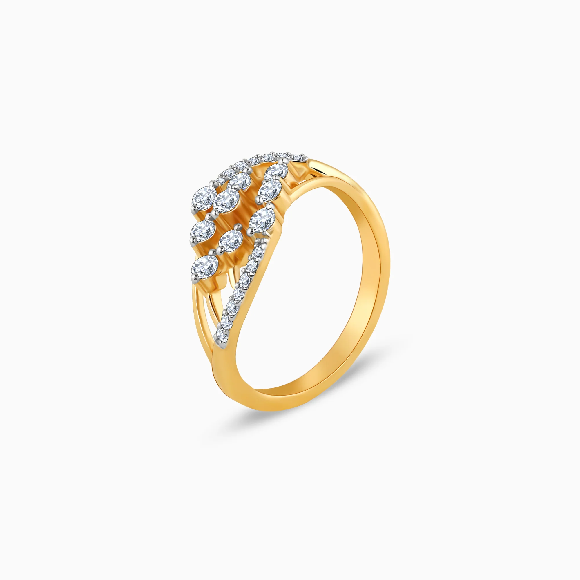 Gold Graceful Wave Diamond Ring - Image 4