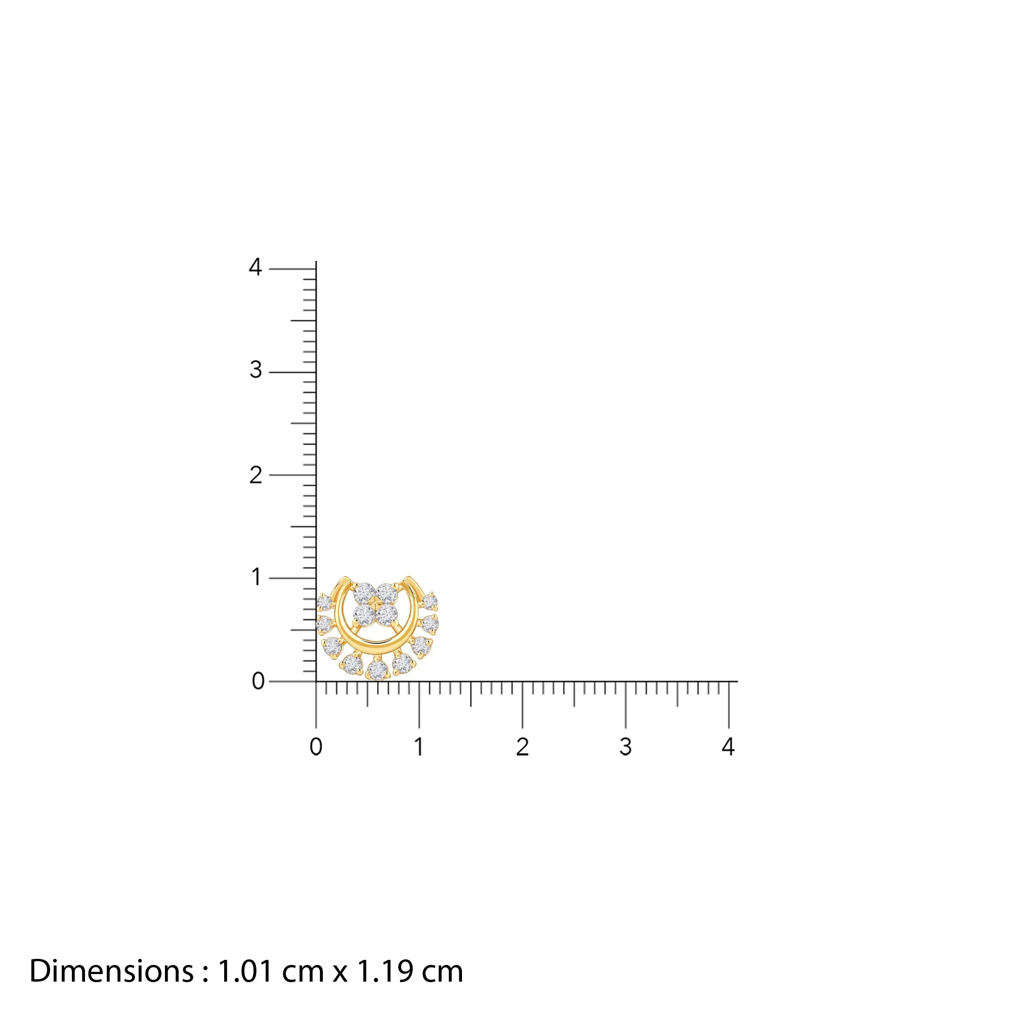 Gold Half Moon Lab Grown Diamond Studs - Image 6