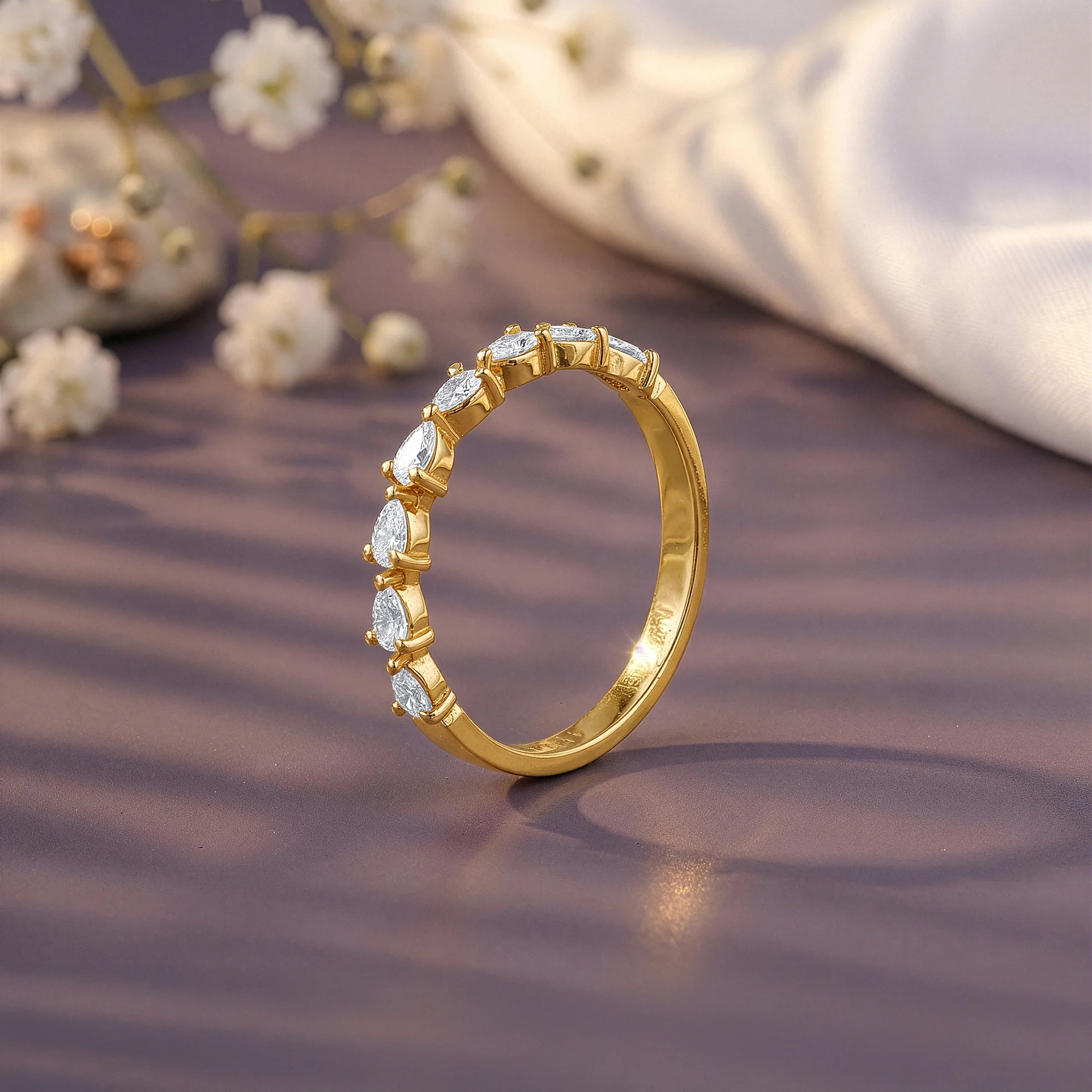 Gold Halo Line Lab Grown Diamond Ring (Size 12) - Image 2