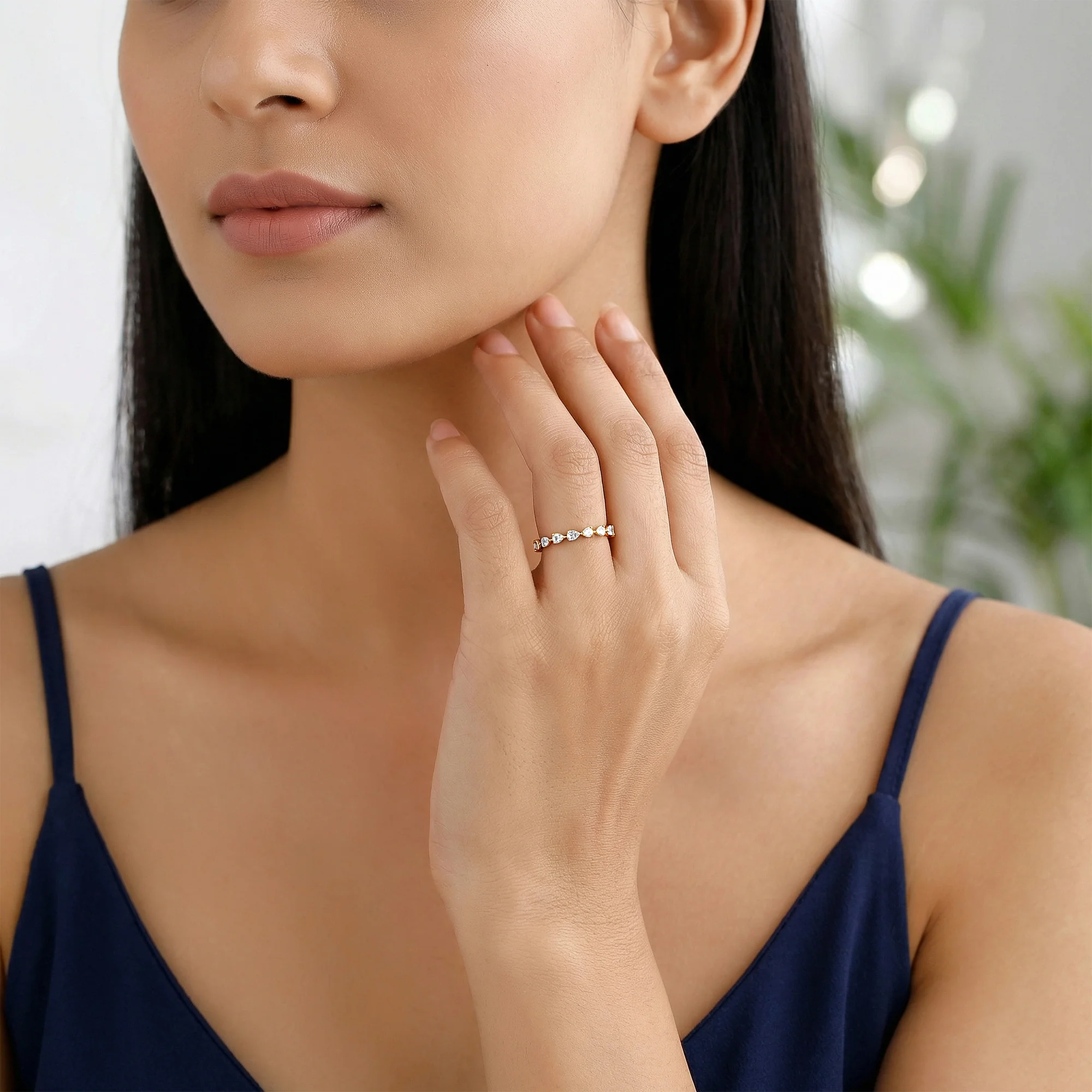 Gold Halo Line Lab Grown Diamond Ring (Size 12) - Image 3