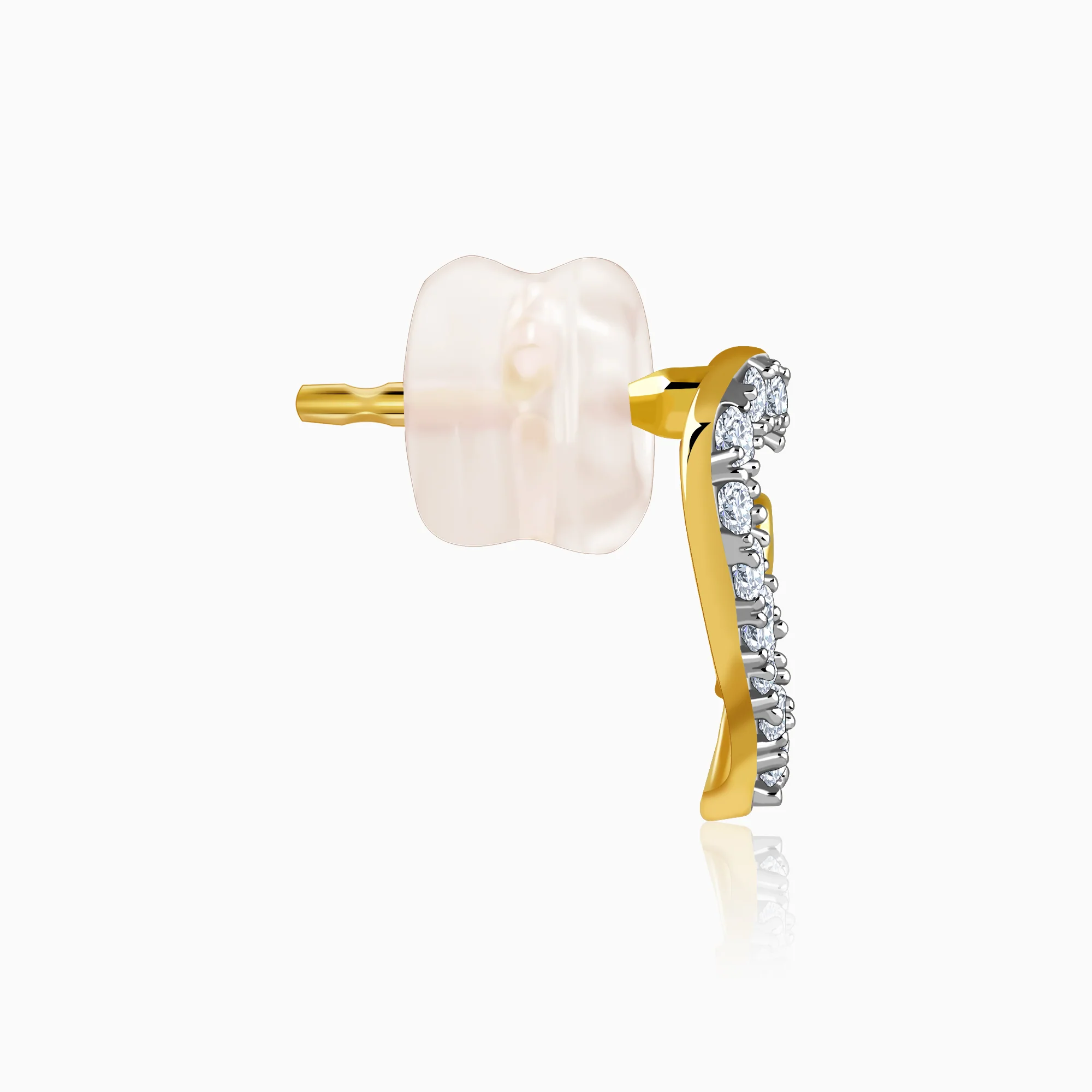 Gold Heart Linked Lab Grown Diamond Studs - Image 5