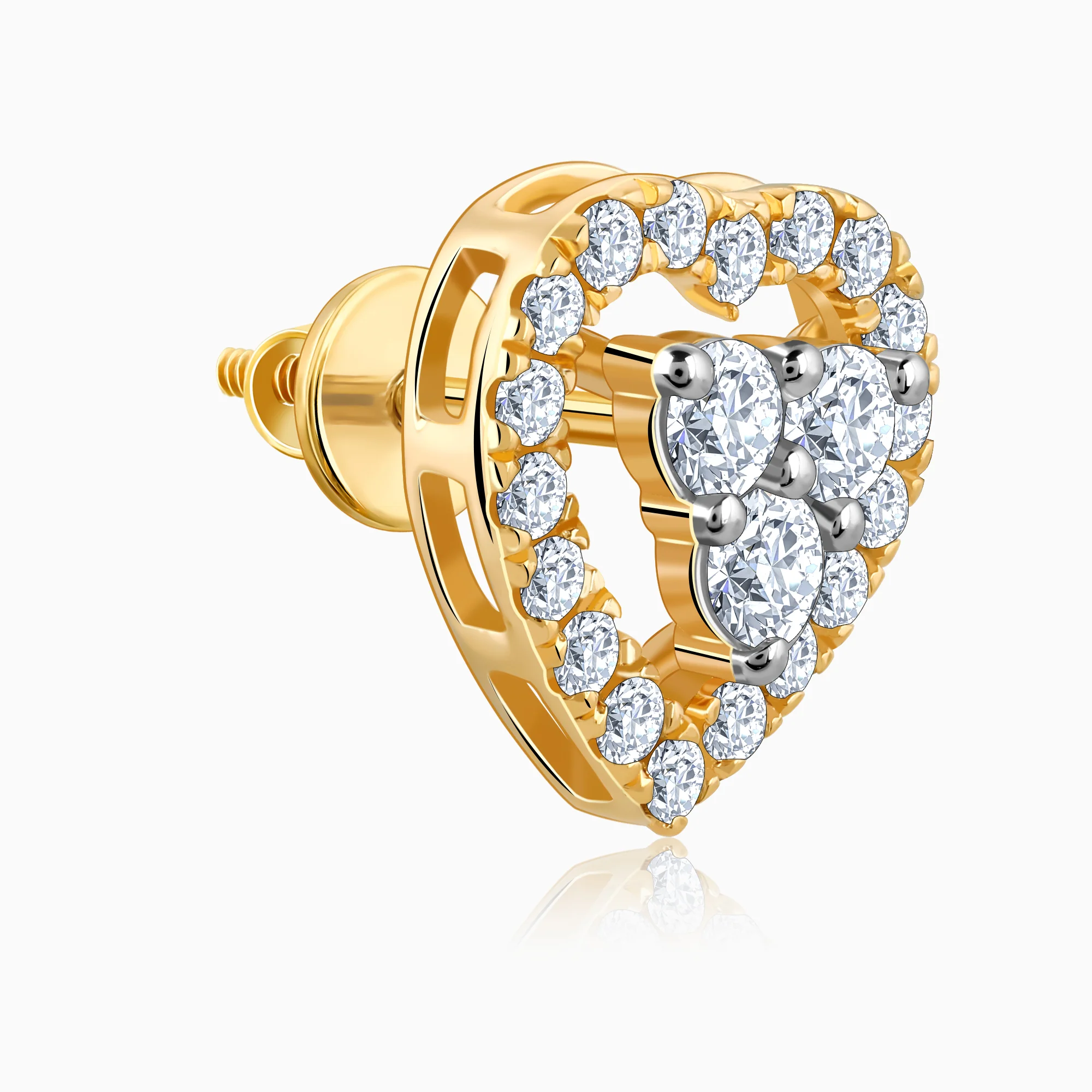 Gold Heartlet Diamond Earrings - Image 4
