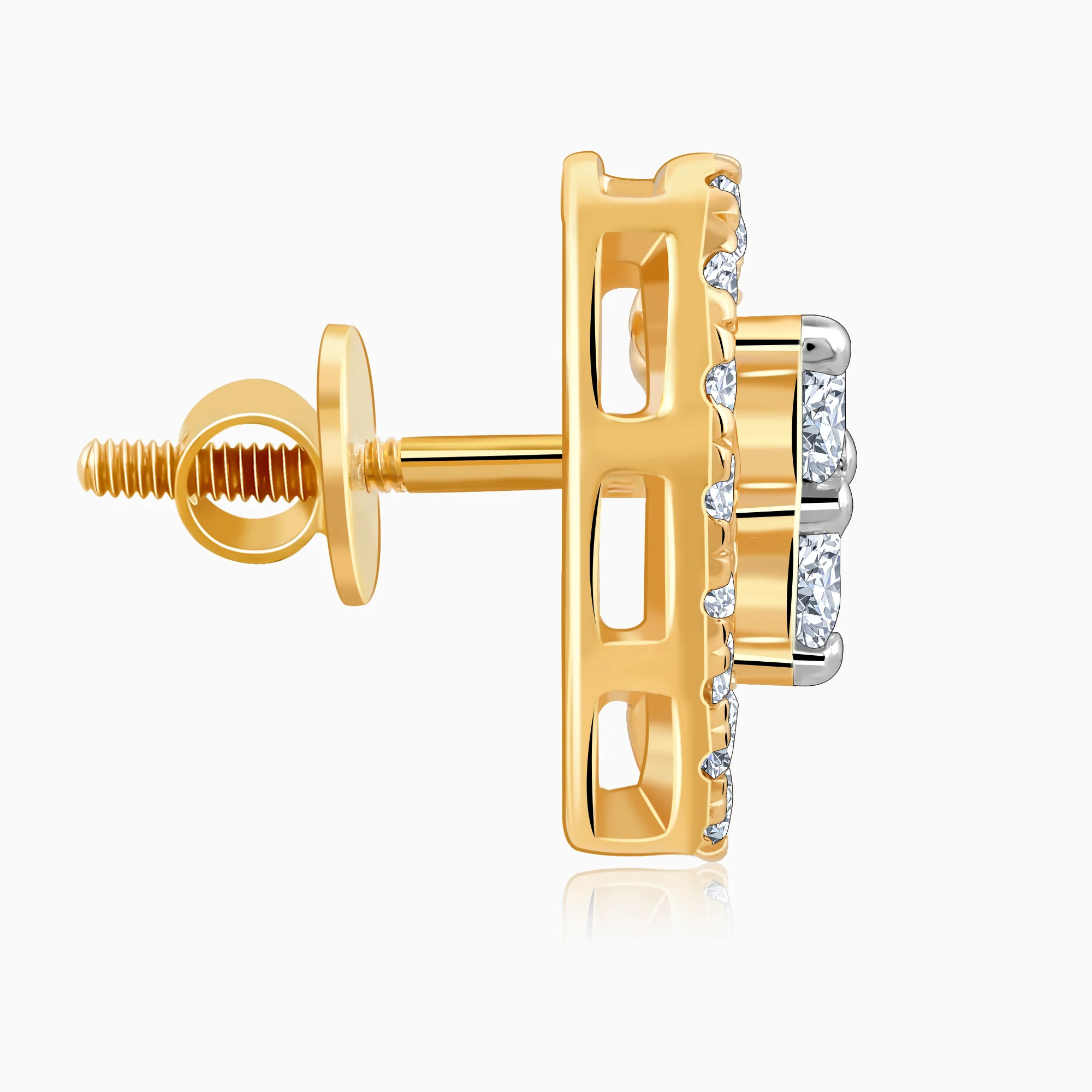 Gold Heartlet Diamond Earrings - Image 5